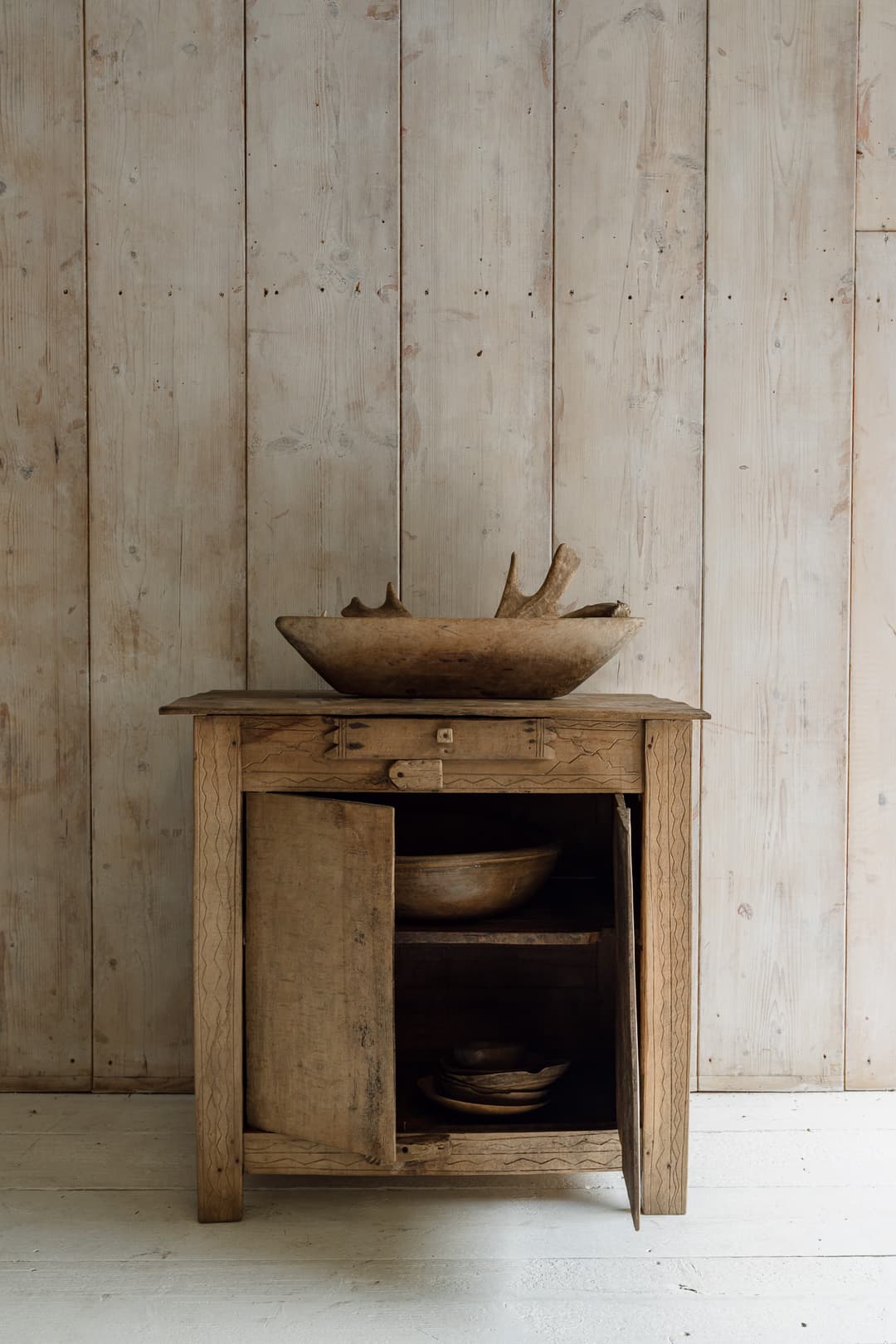 Naive Folk Art Cupboardwith Inscribed Detail