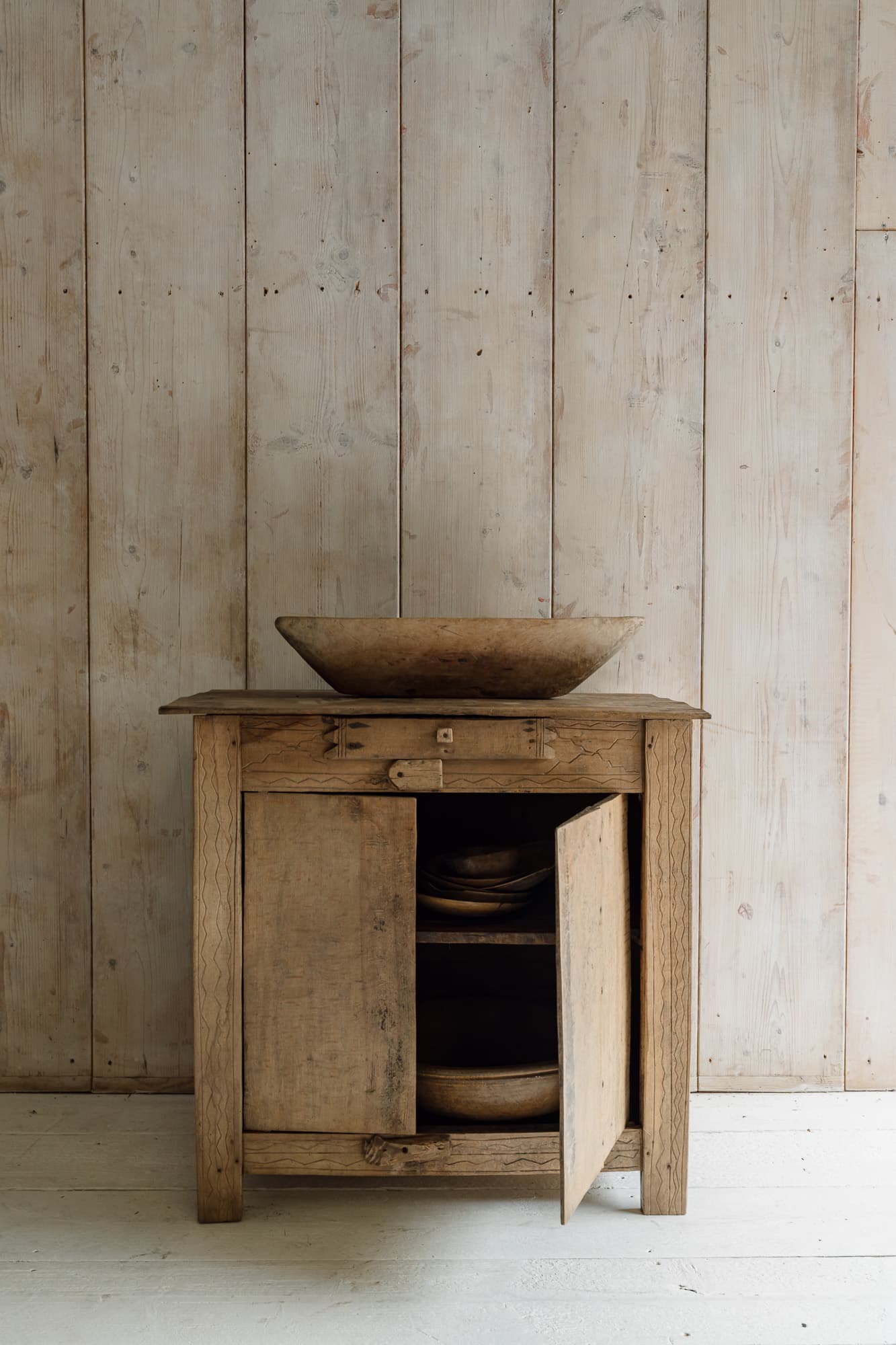 Naive Folk Art Cupboardwith Inscribed Detail