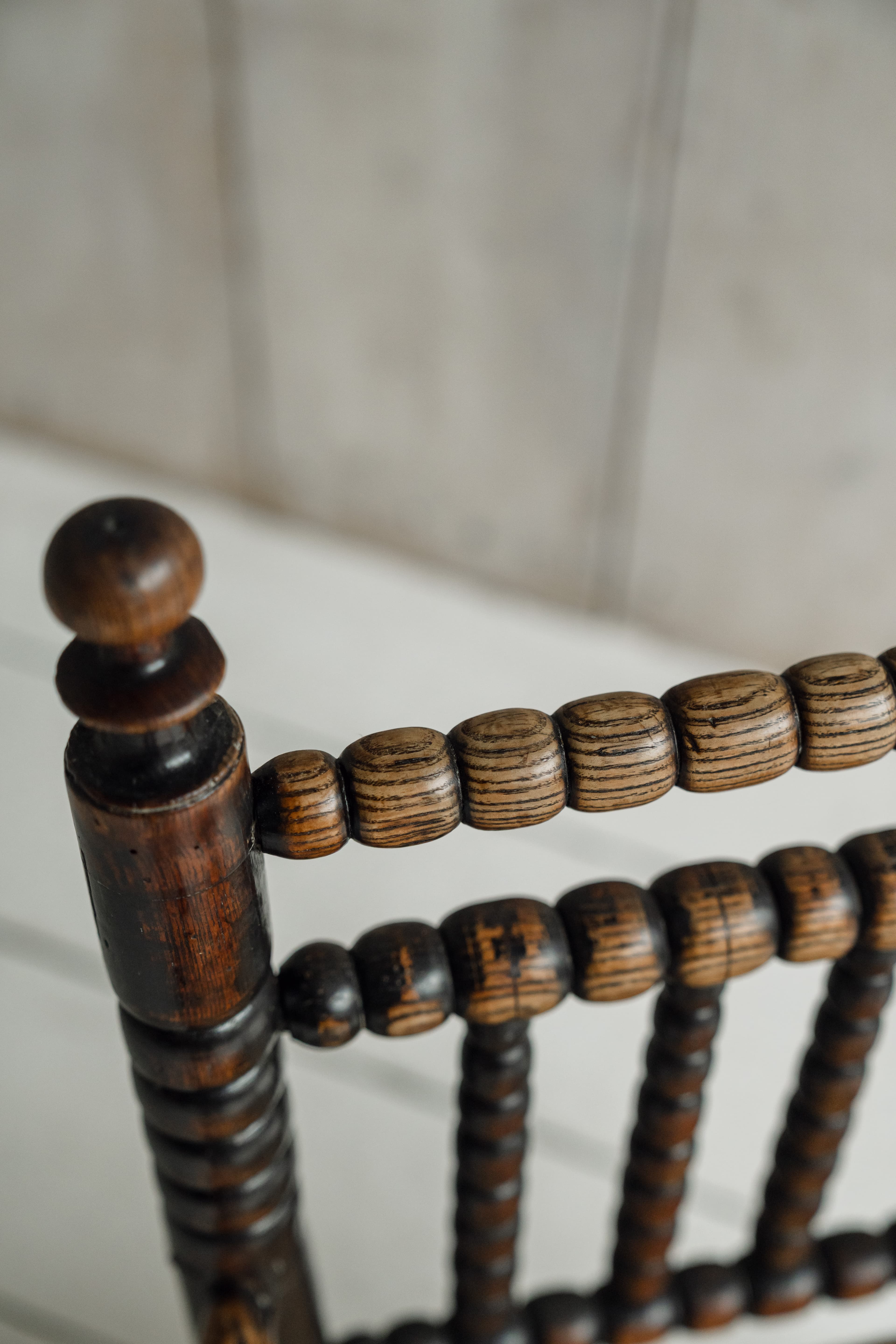 Early English Ash Turner's Chair - Ebonised Ash, Northern England c.1820-1840