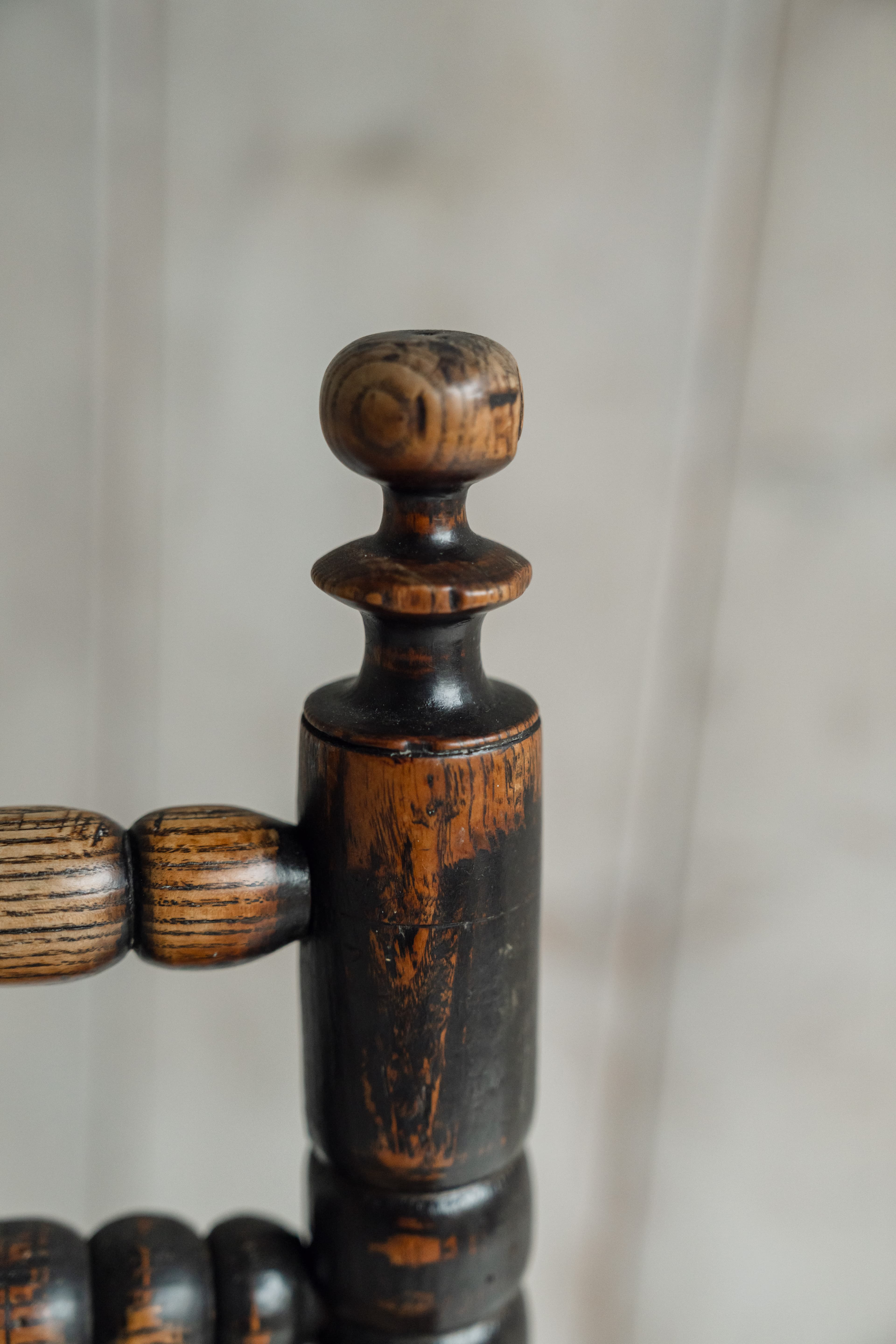 Early English Ash Turner's Chair - Ebonised Ash, Northern England c.1820-1840