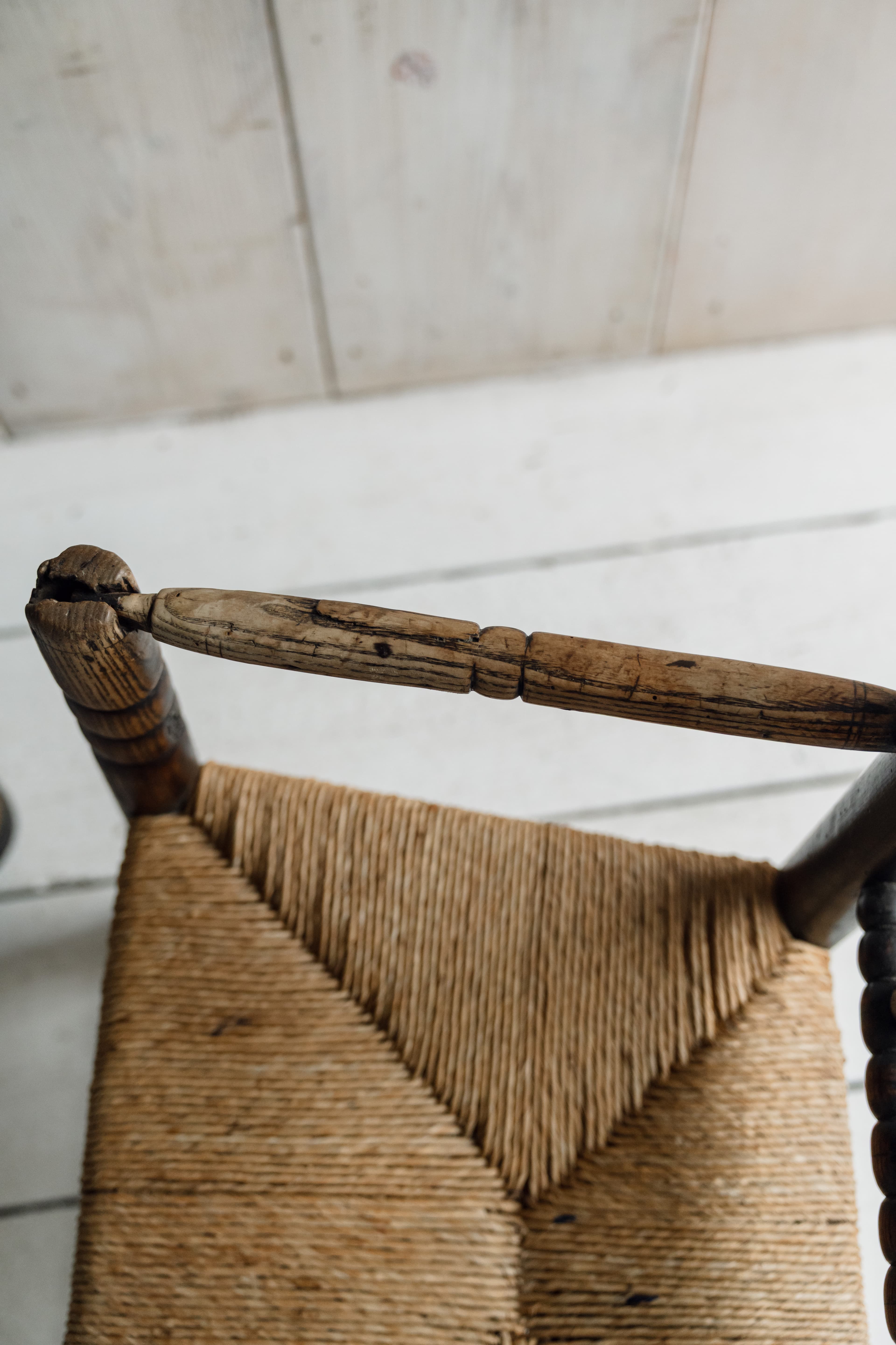 Early English Ash Turner's Chair - Ebonised Ash, Northern England c.1820-1840