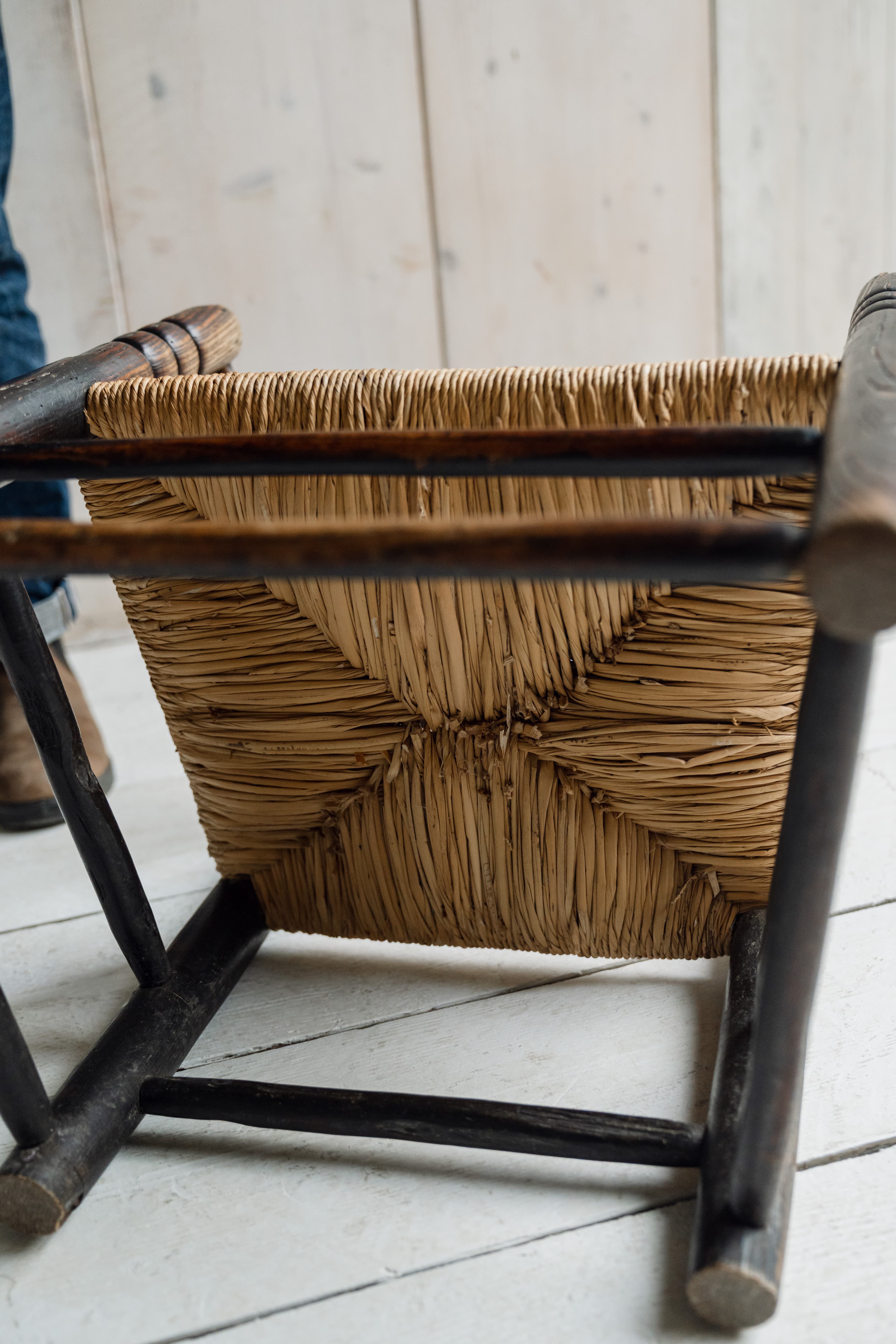 Early English Ash Turner's Chair - Ebonised Ash, Northern England c.1820-1840