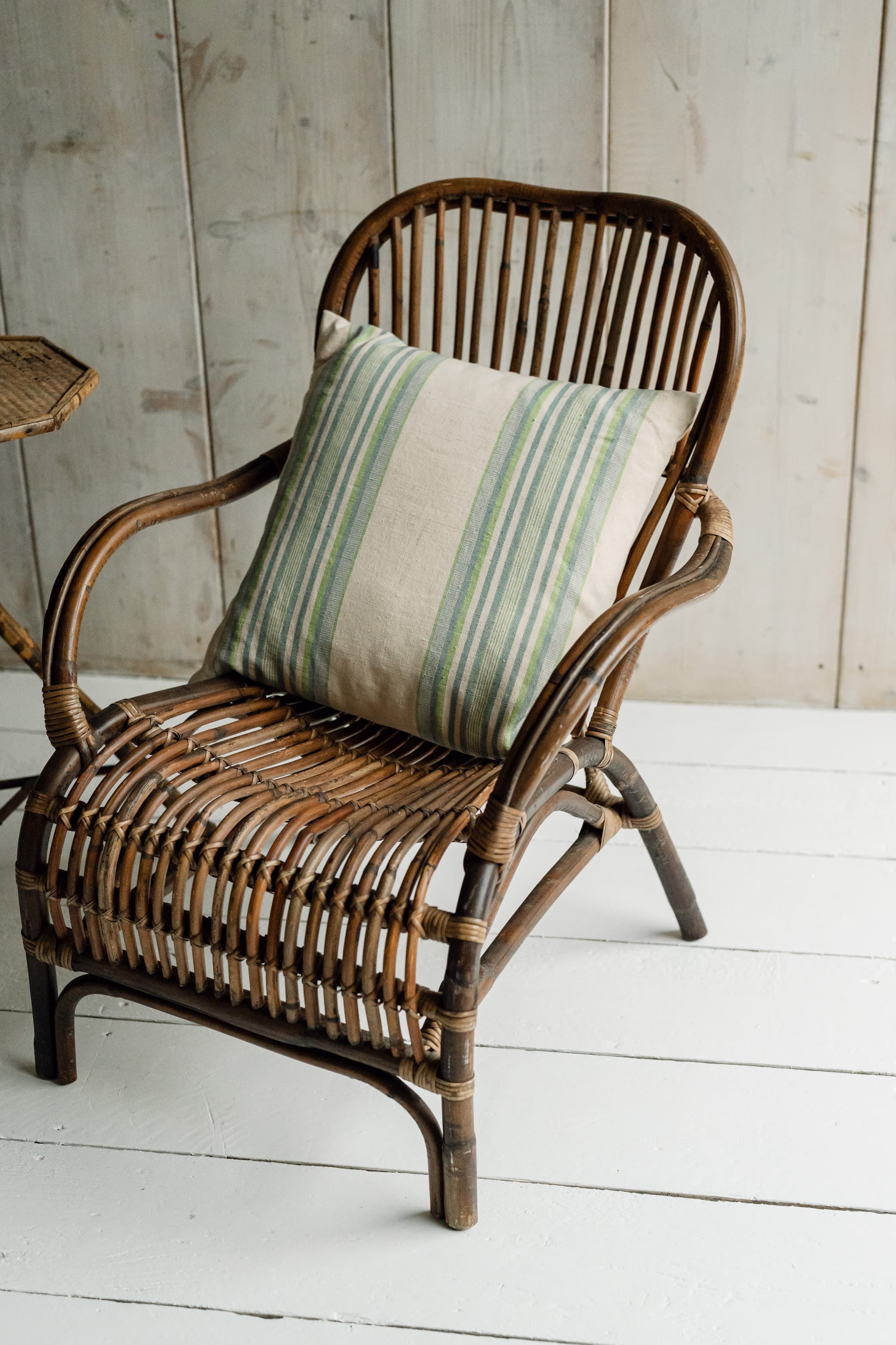 Pair of Mid-Century Italian Riviera Rattan Lounge Chairs