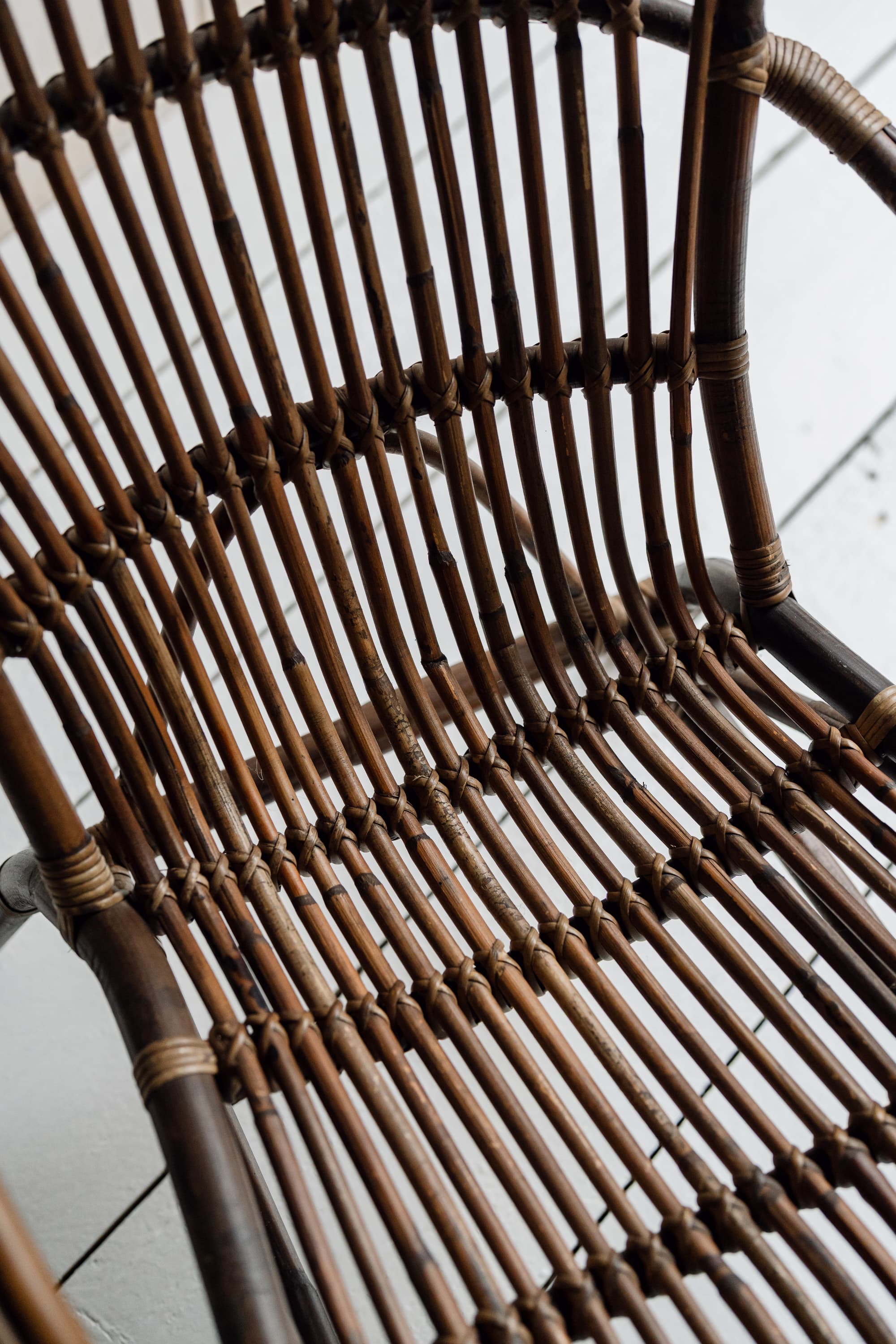 Pair of Mid-Century Italian Riviera Rattan Lounge Chairs