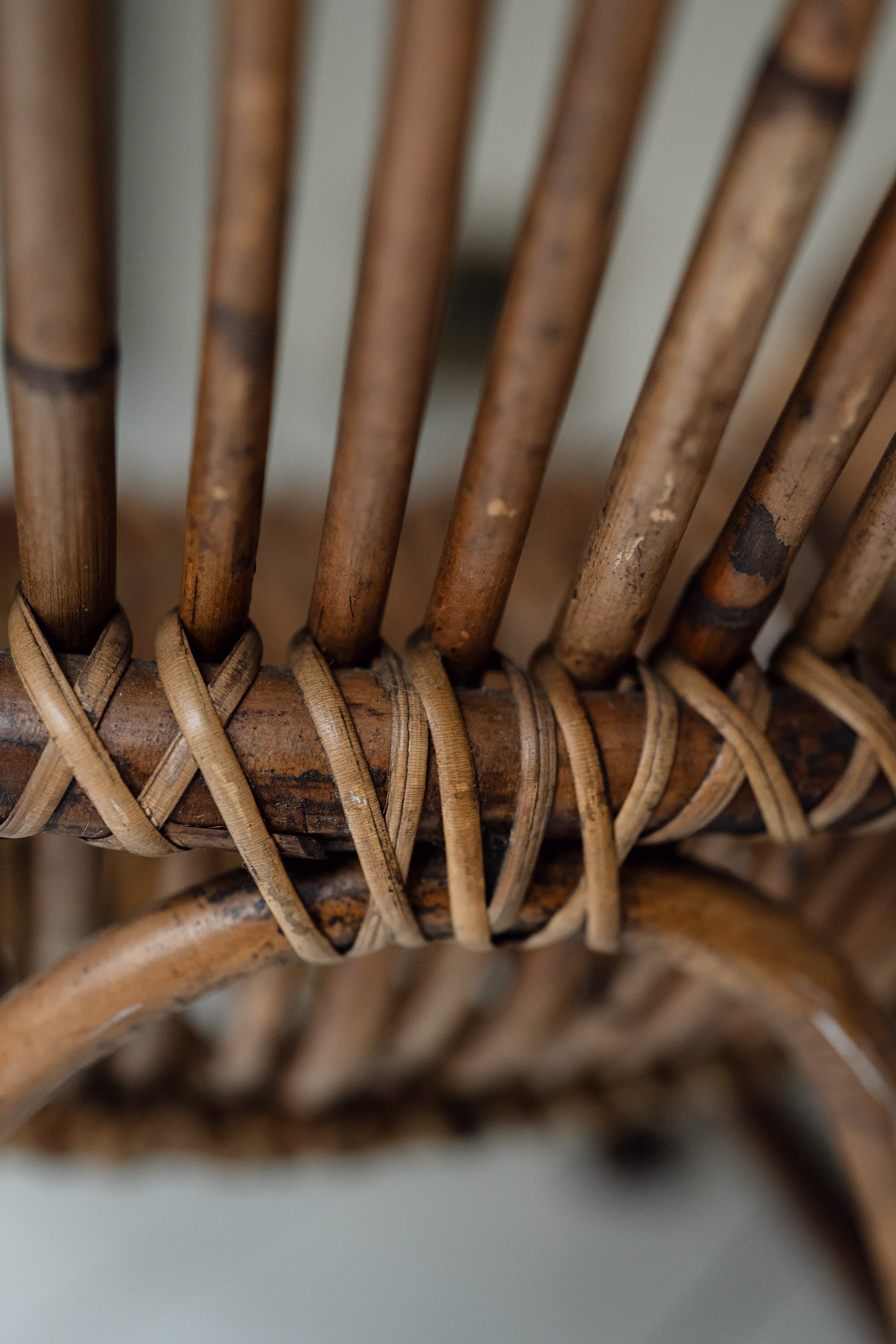 Pair of Mid-Century Italian Riviera Rattan Lounge Chairs
