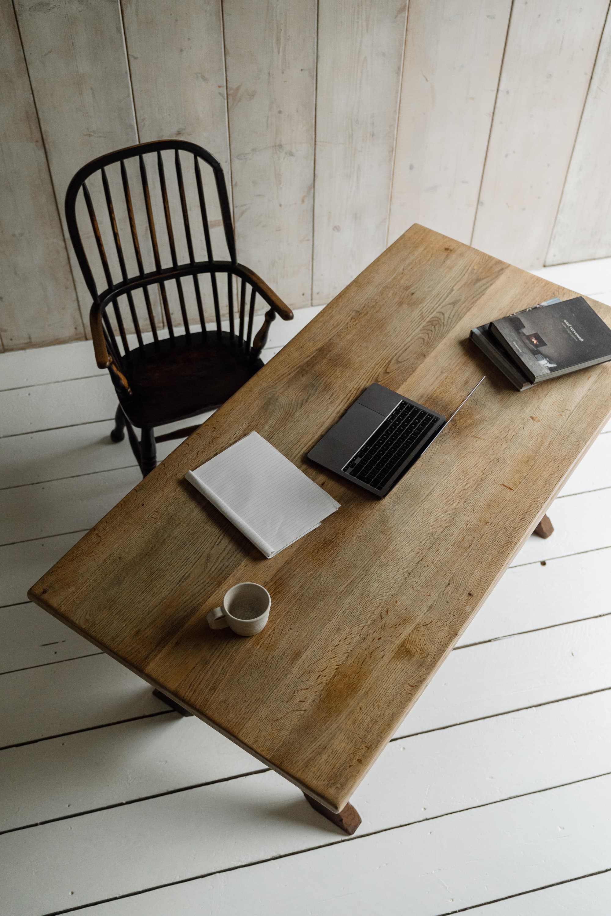 Solid Oak English Tavern Table with a Cross Leg Base