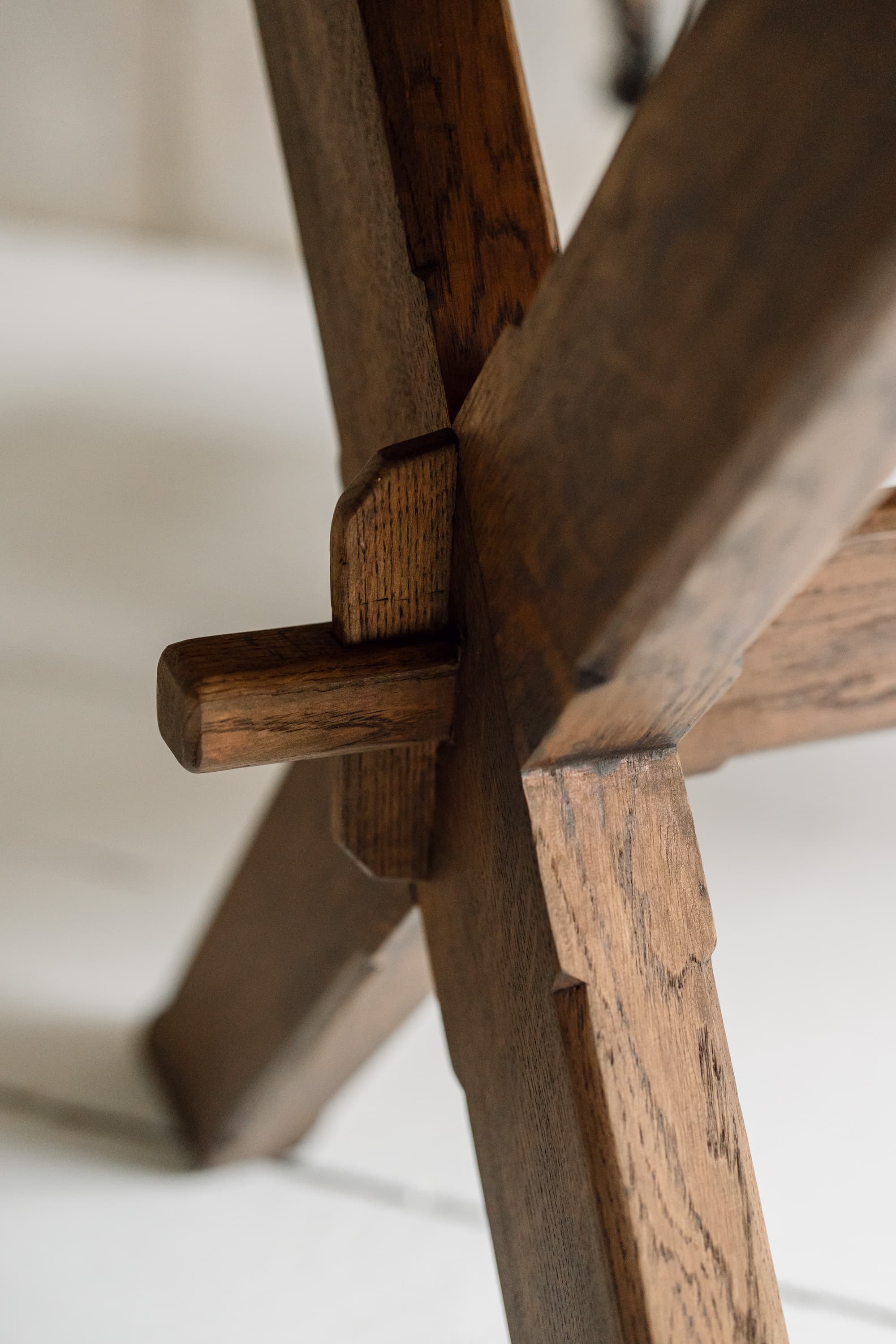 Solid Oak English Tavern Table with a Cross Leg Base