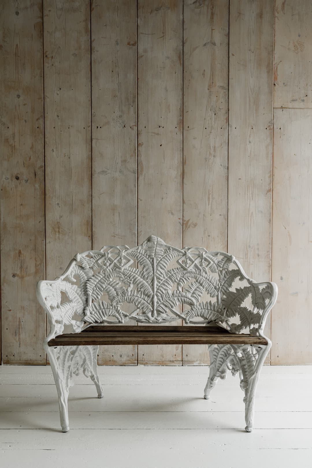 Fern & Blackberry Cast Iron Garden Bench, Coalbrookdale Style