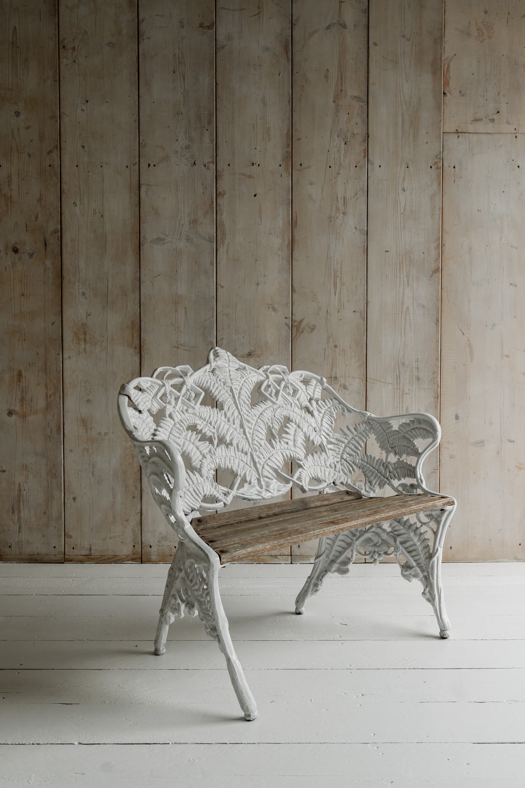 Fern & Blackberry Cast Iron Garden Bench, Coalbrookdale Style