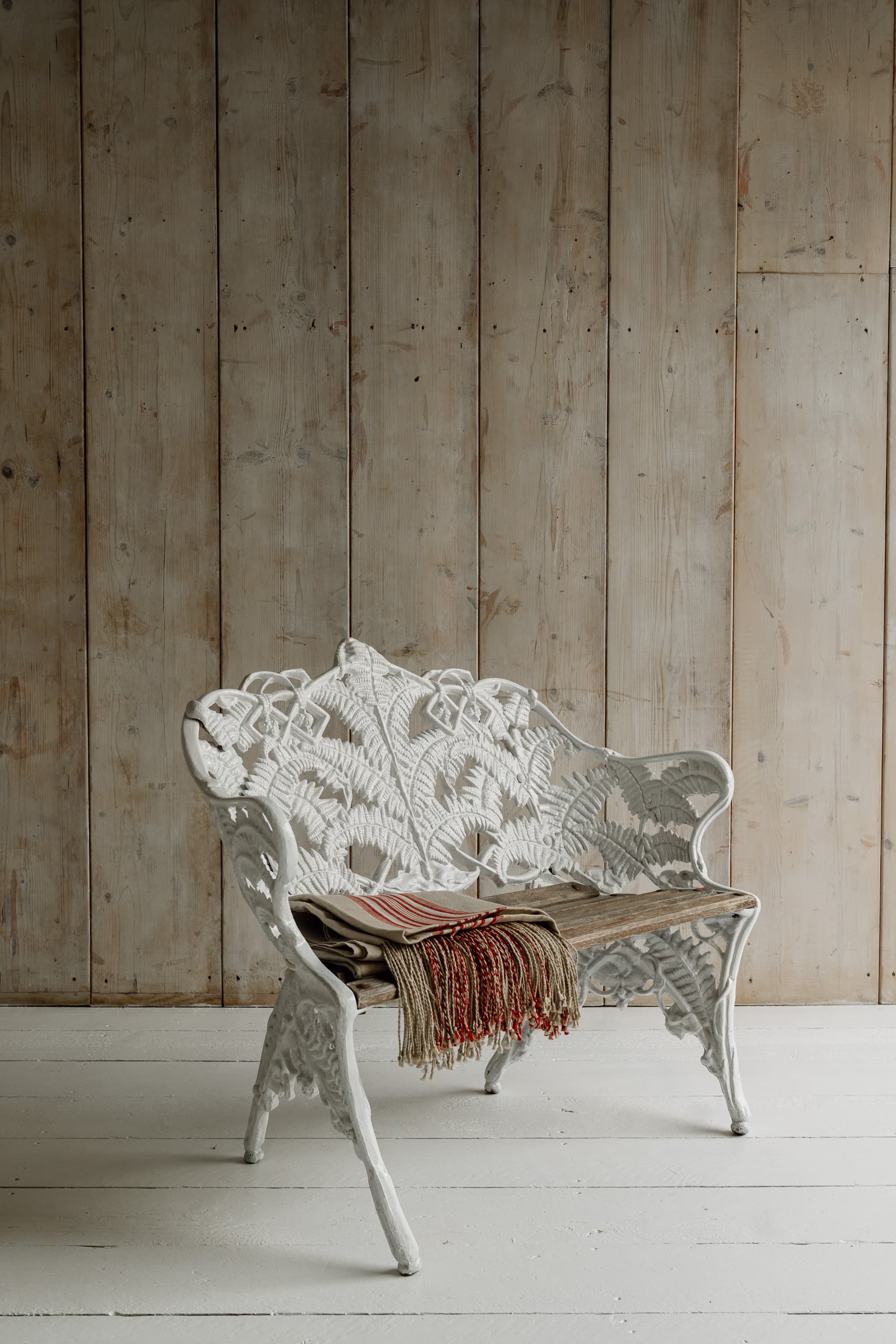 Fern & Blackberry Cast Iron Garden Bench, Coalbrookdale Style