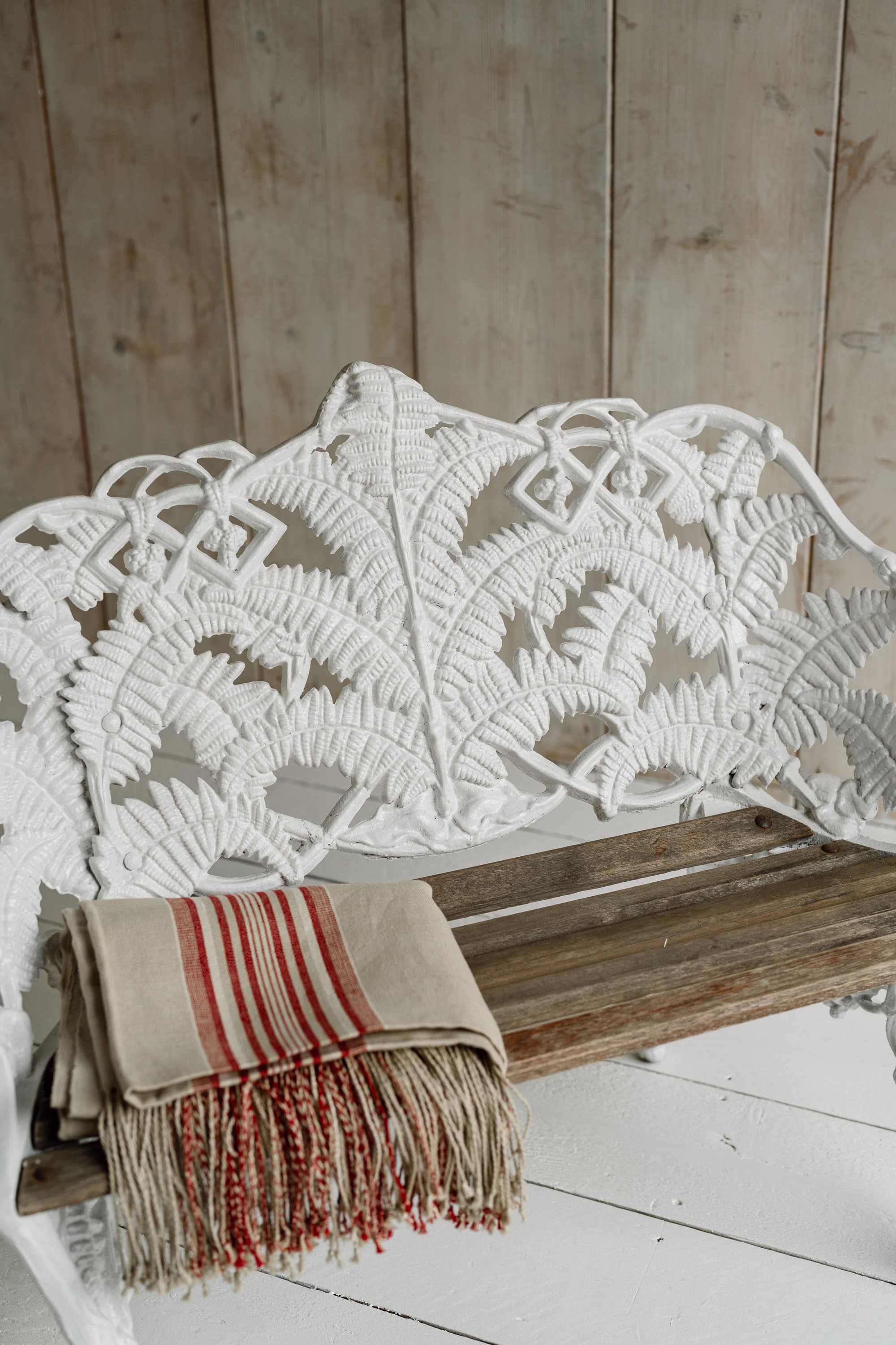 Fern & Blackberry Cast Iron Garden Bench, Coalbrookdale Style