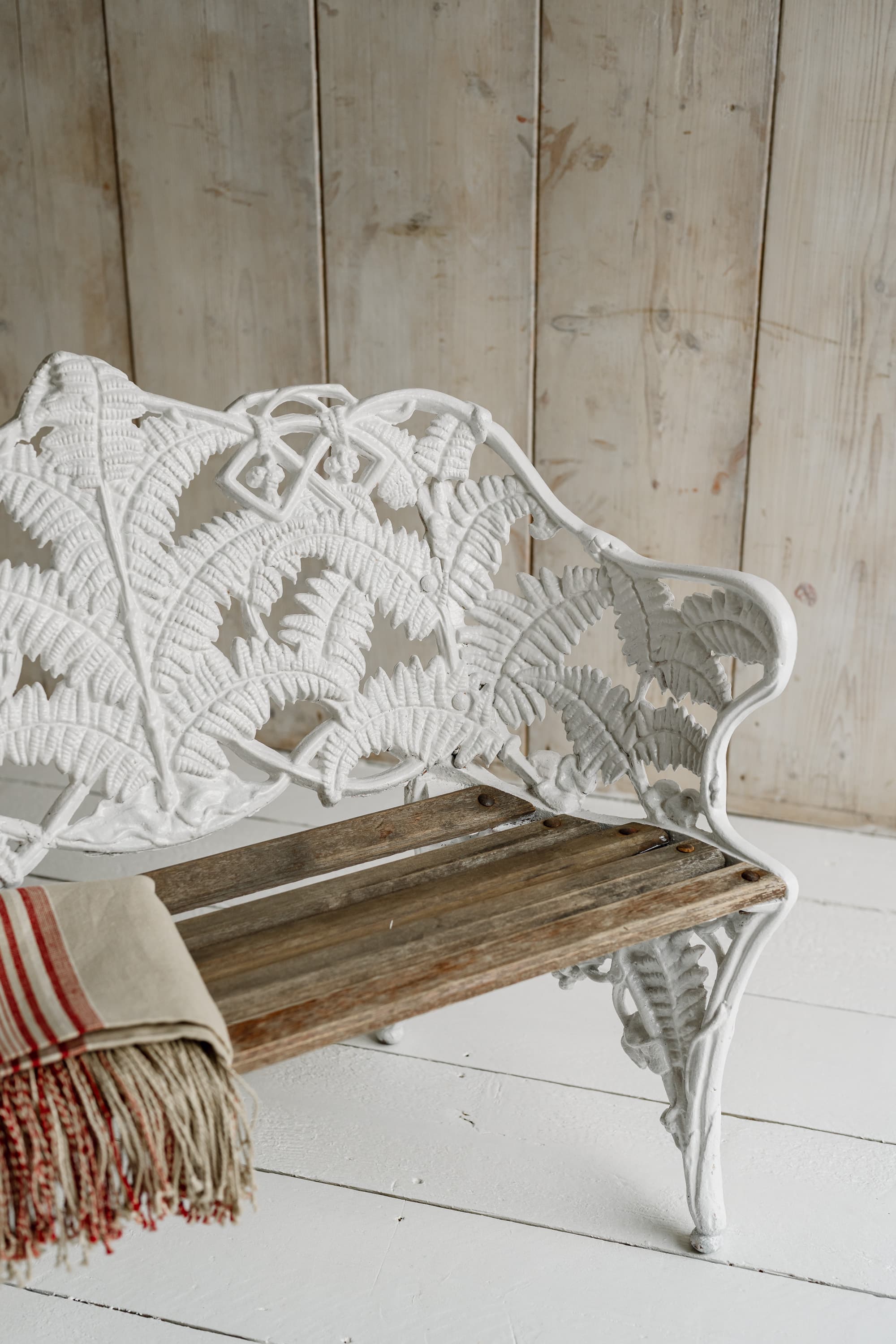 Fern & Blackberry Cast Iron Garden Bench, Coalbrookdale Style