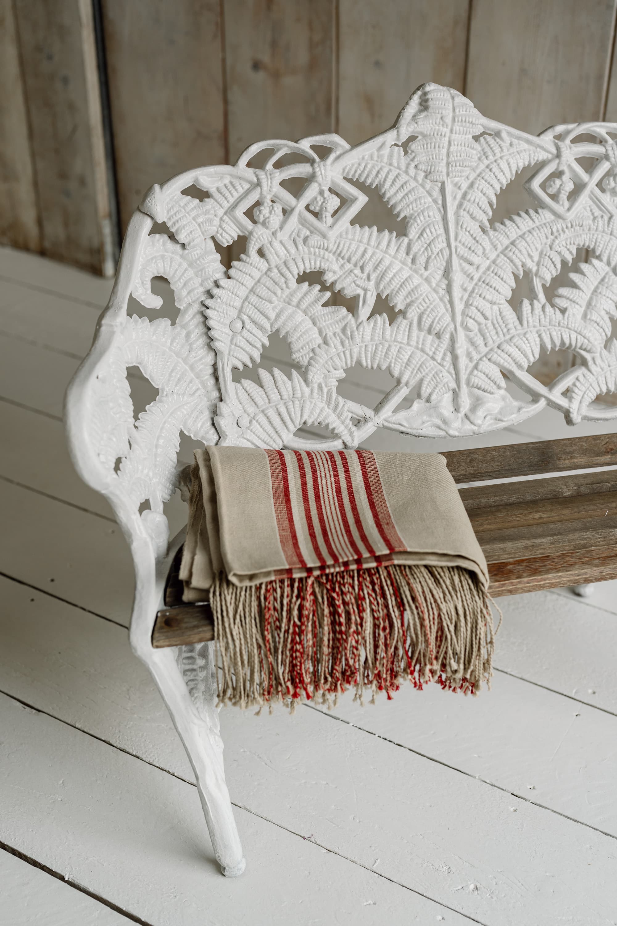 Fern & Blackberry Cast Iron Garden Bench, Coalbrookdale Style