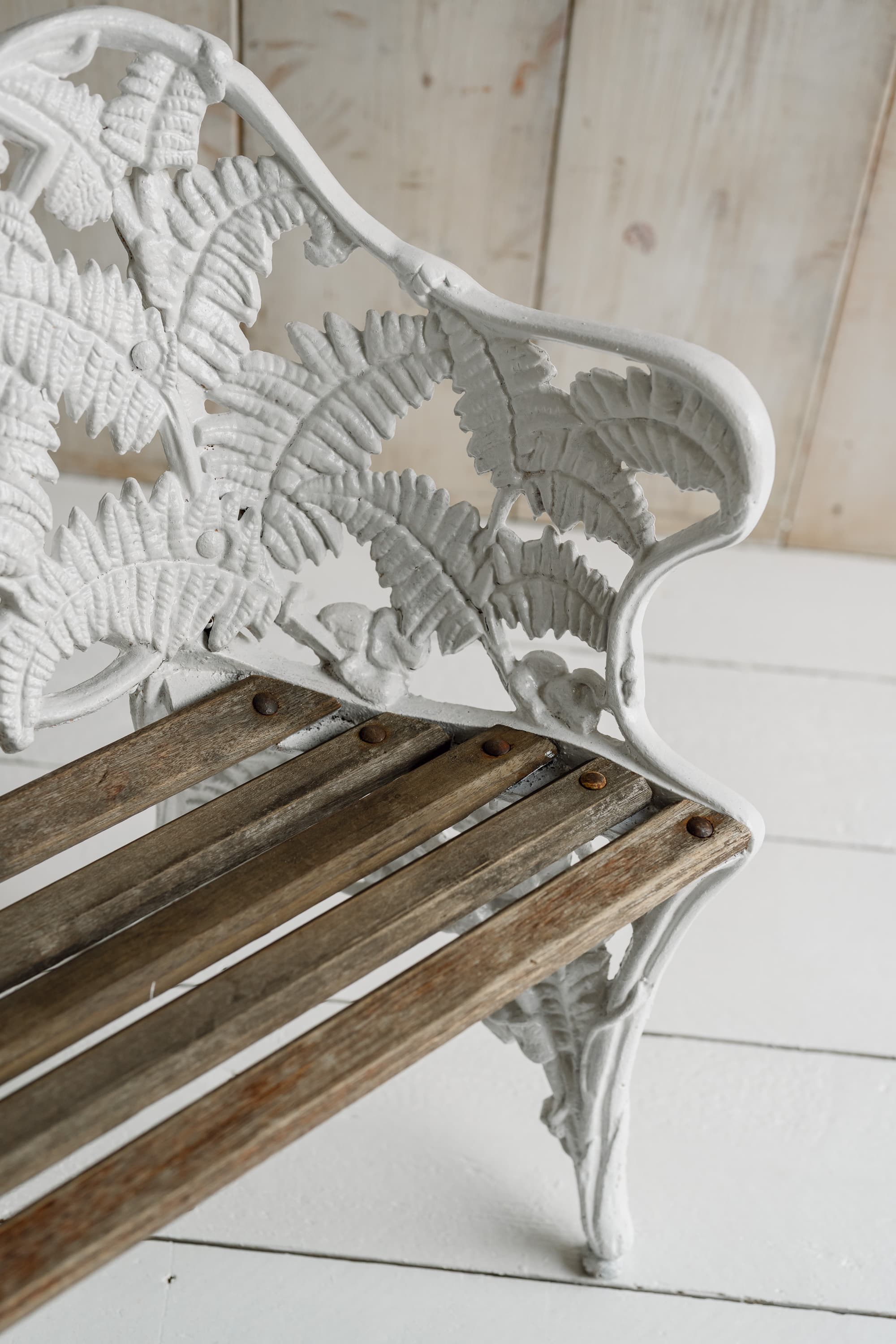 Fern & Blackberry Cast Iron Garden Bench, Coalbrookdale Style