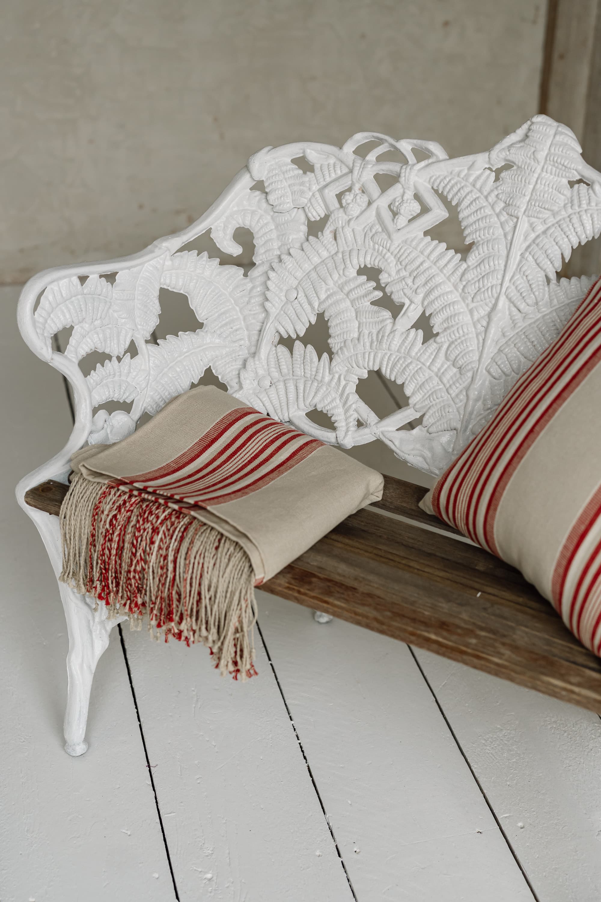 Fern & Blackberry Cast Iron Garden Bench, Coalbrookdale Style