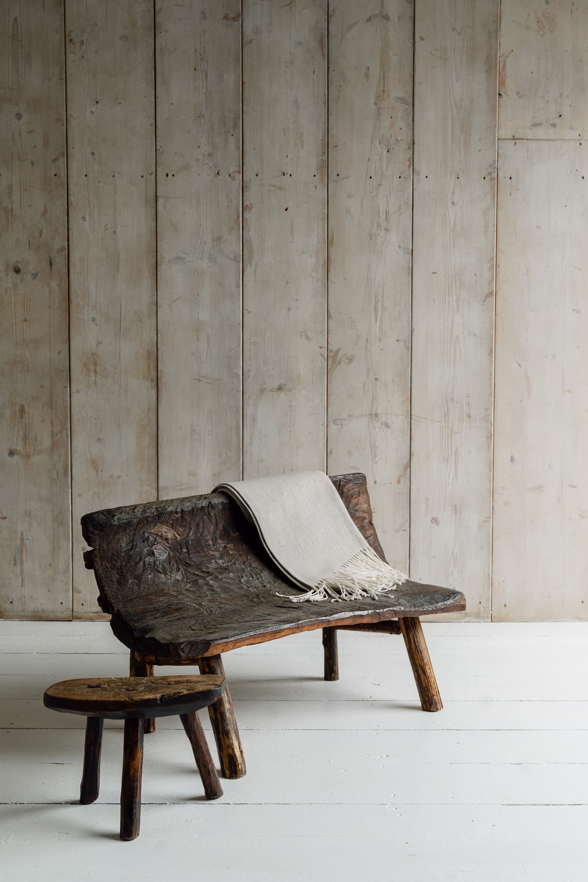 Primitive Monoxyl Bench, Savoie, 19th Century