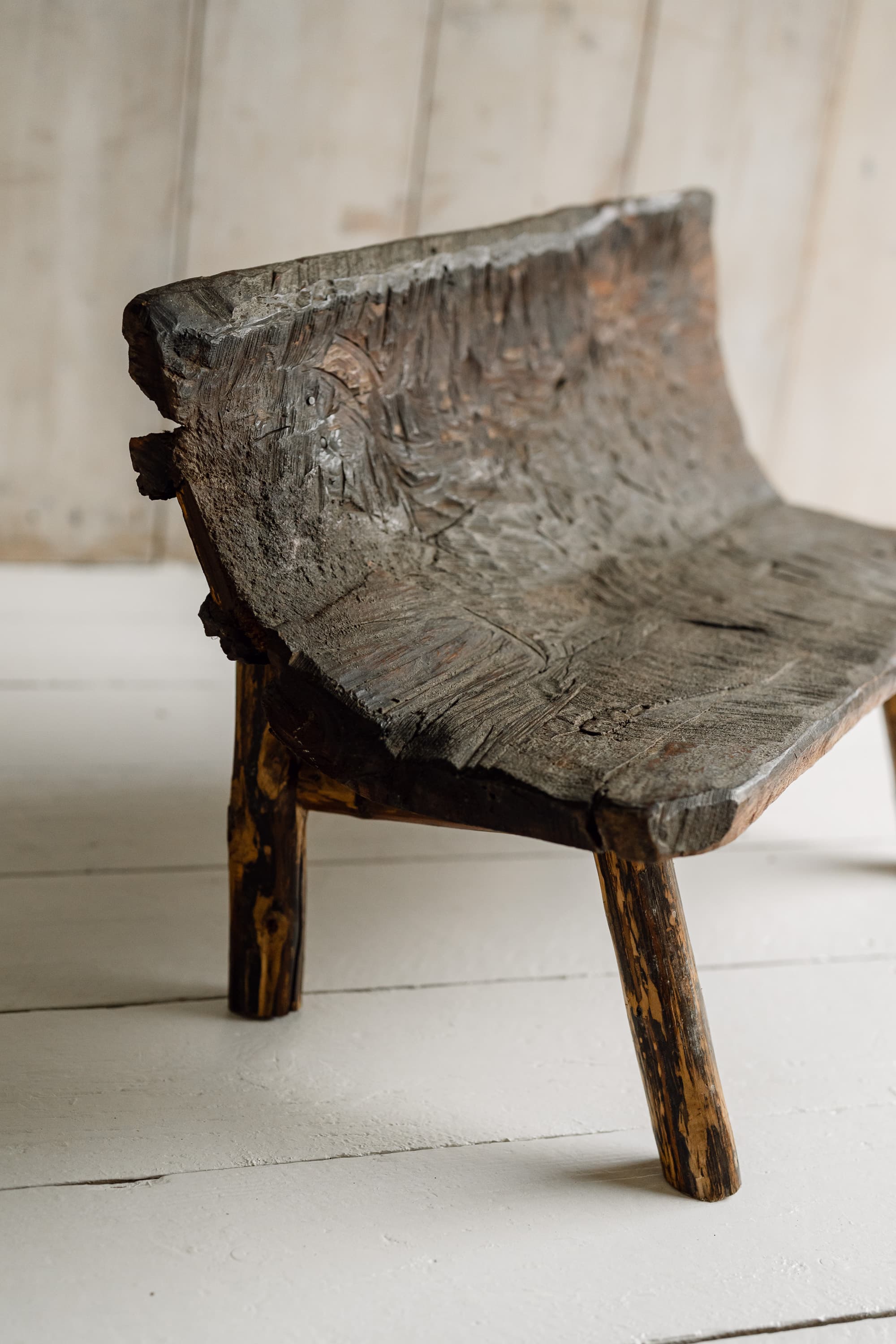 Primitive Monoxyl Bench, Savoie, 19th Century