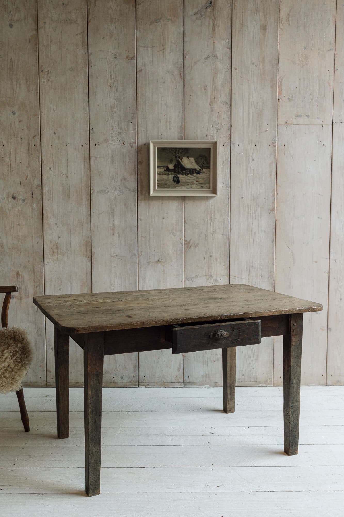 Early 19th Century French Chestnut & Pine Country Table