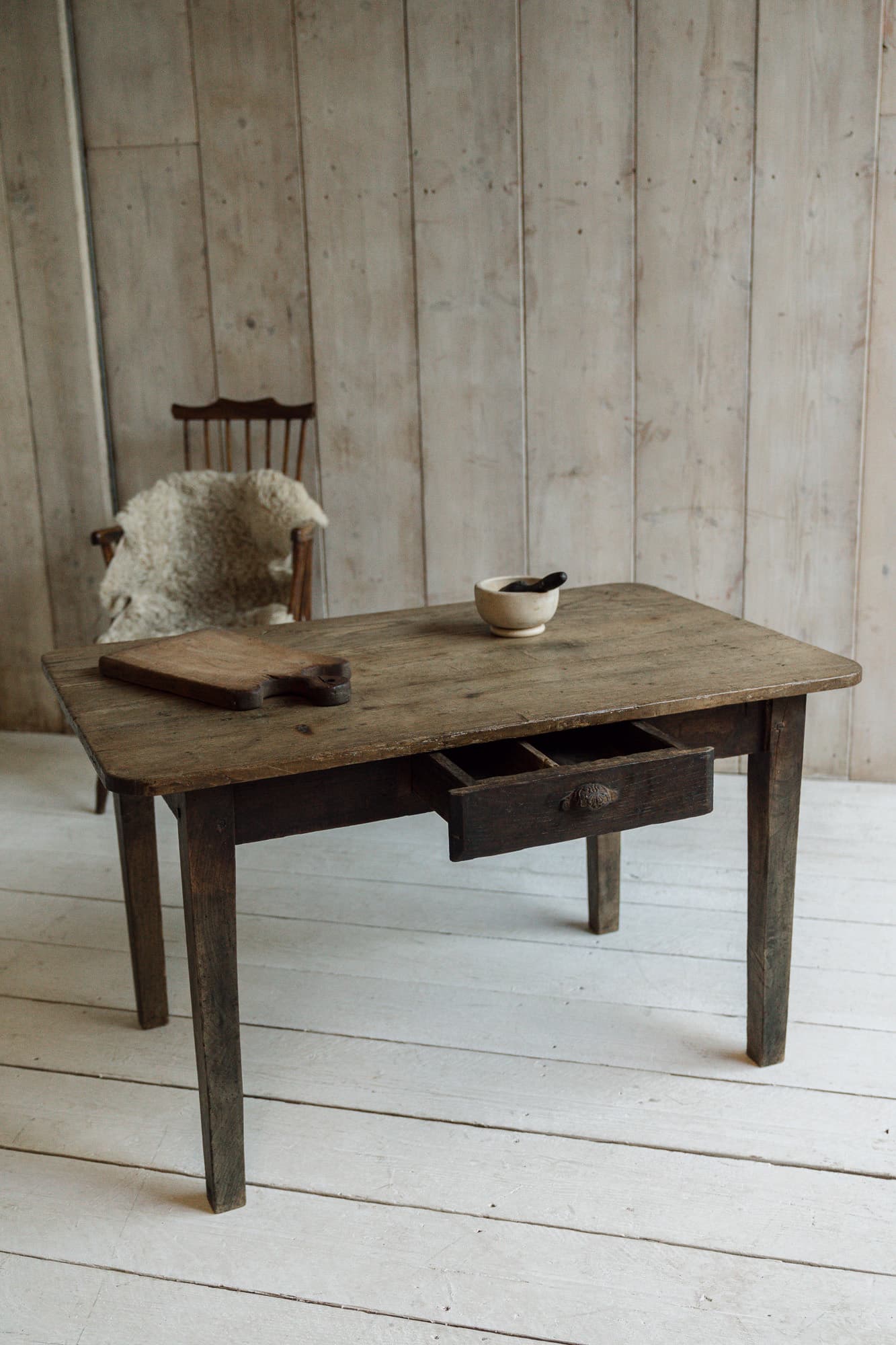 Early 19th Century French Chestnut & Pine Country Table