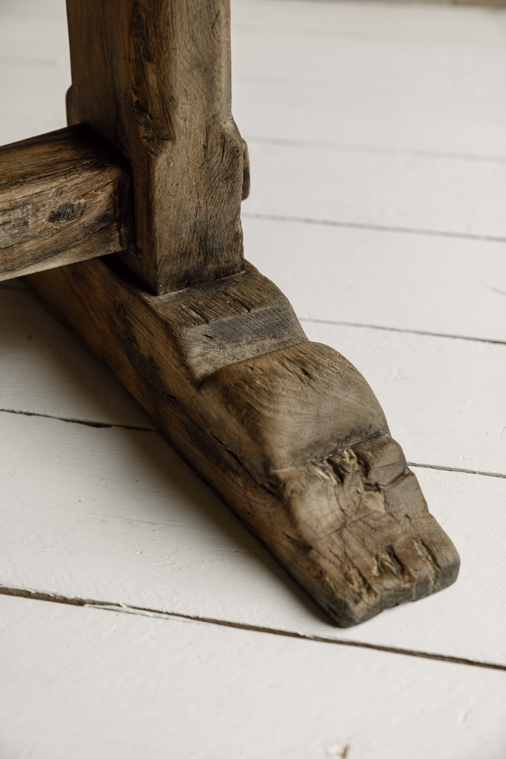Rare Italian Monoxyl Oak Table, 18th Century