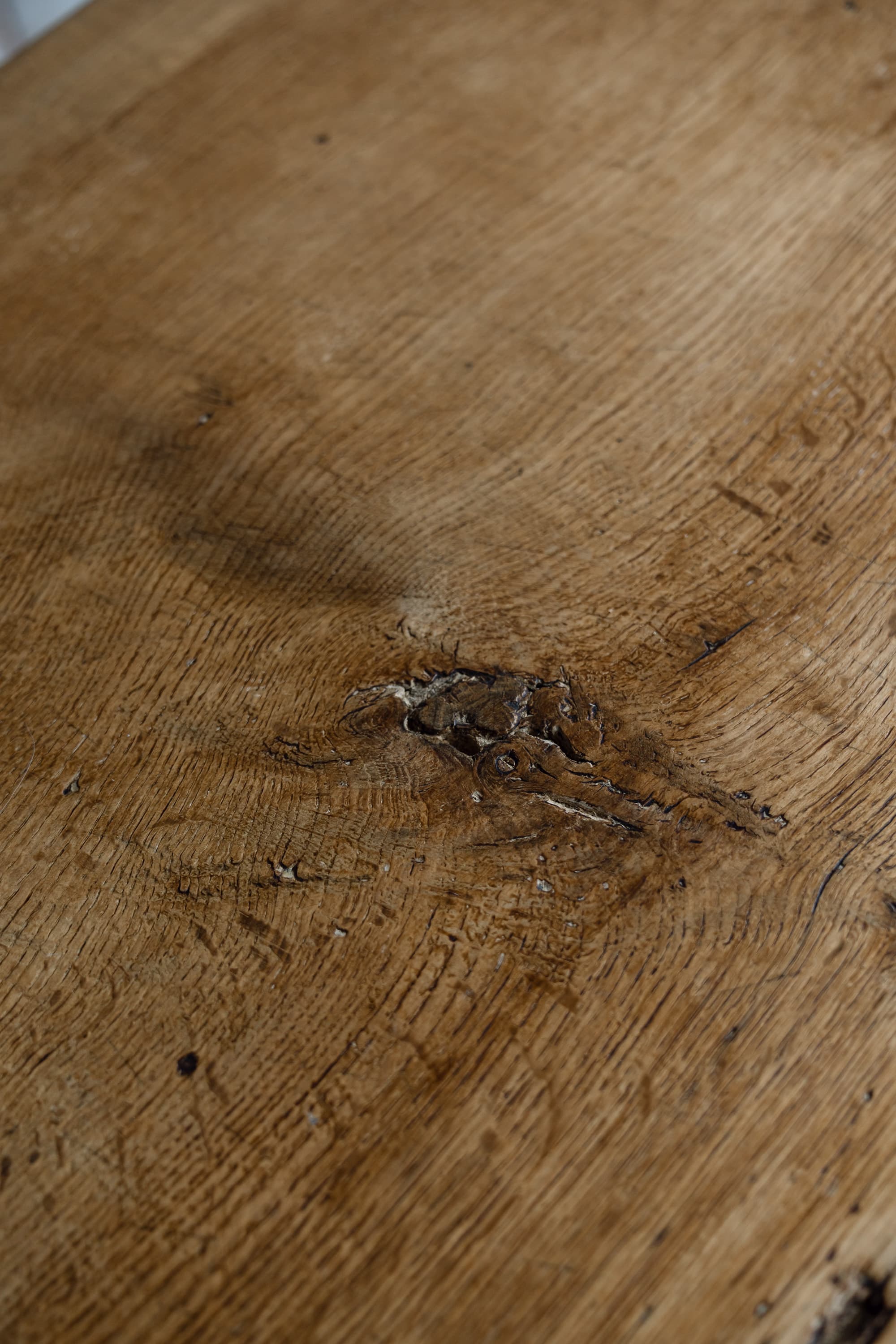 Rare Italian Monoxyl Oak Table, 18th Century