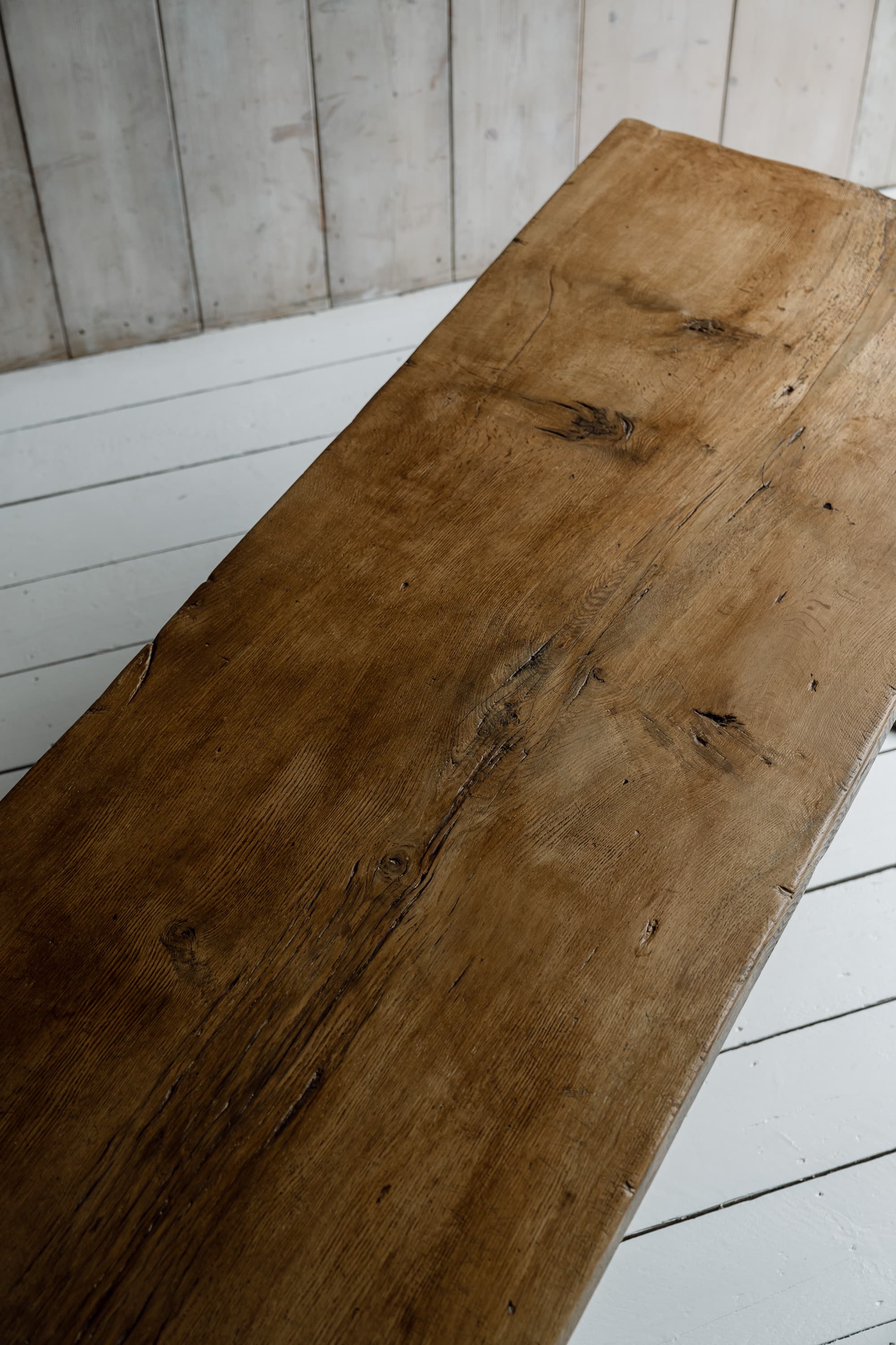 Rare Italian Monoxyl Oak Table, 18th Century