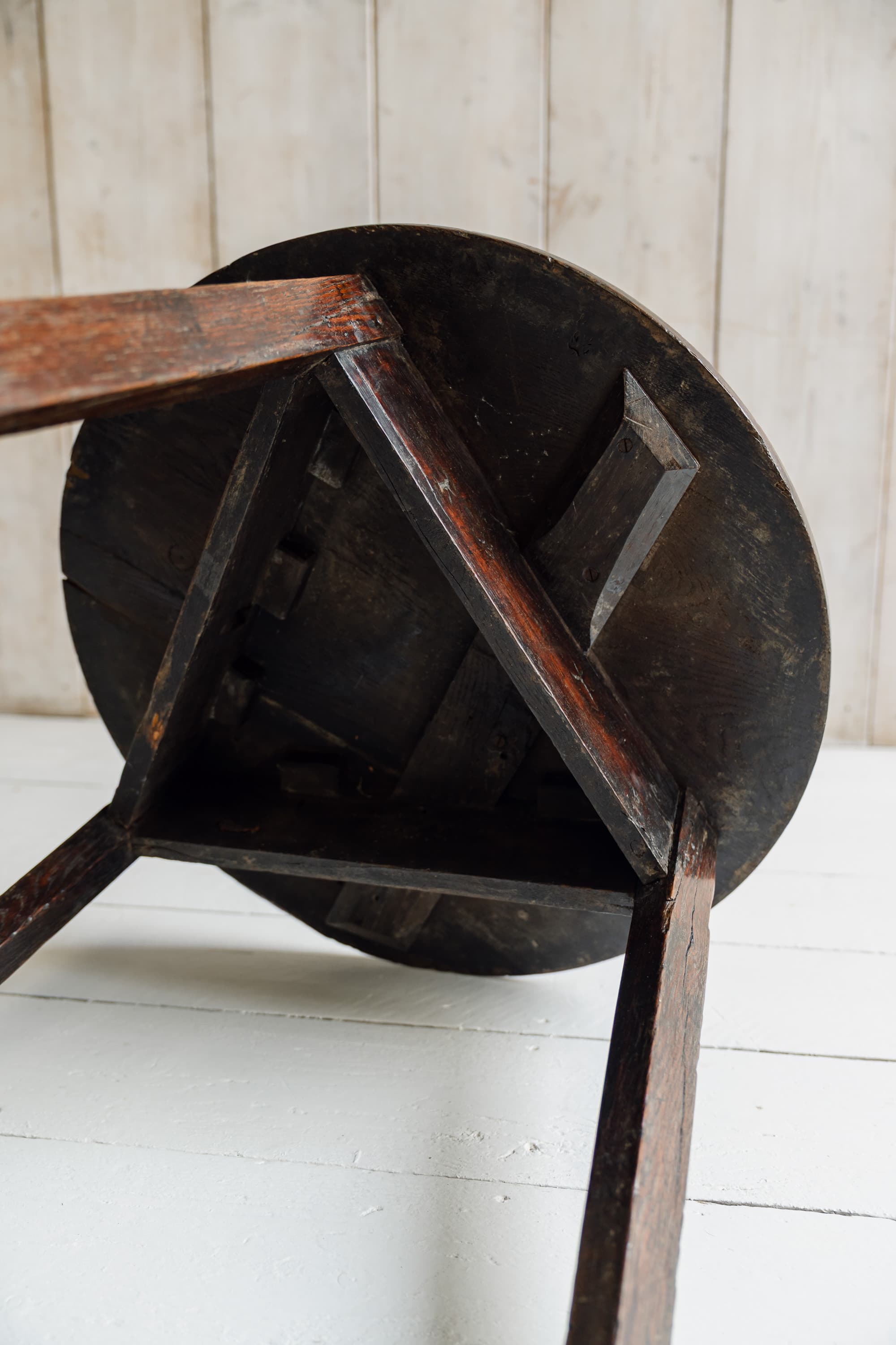 Exceptional Early Welsh Oak Cricket Table, c.1800