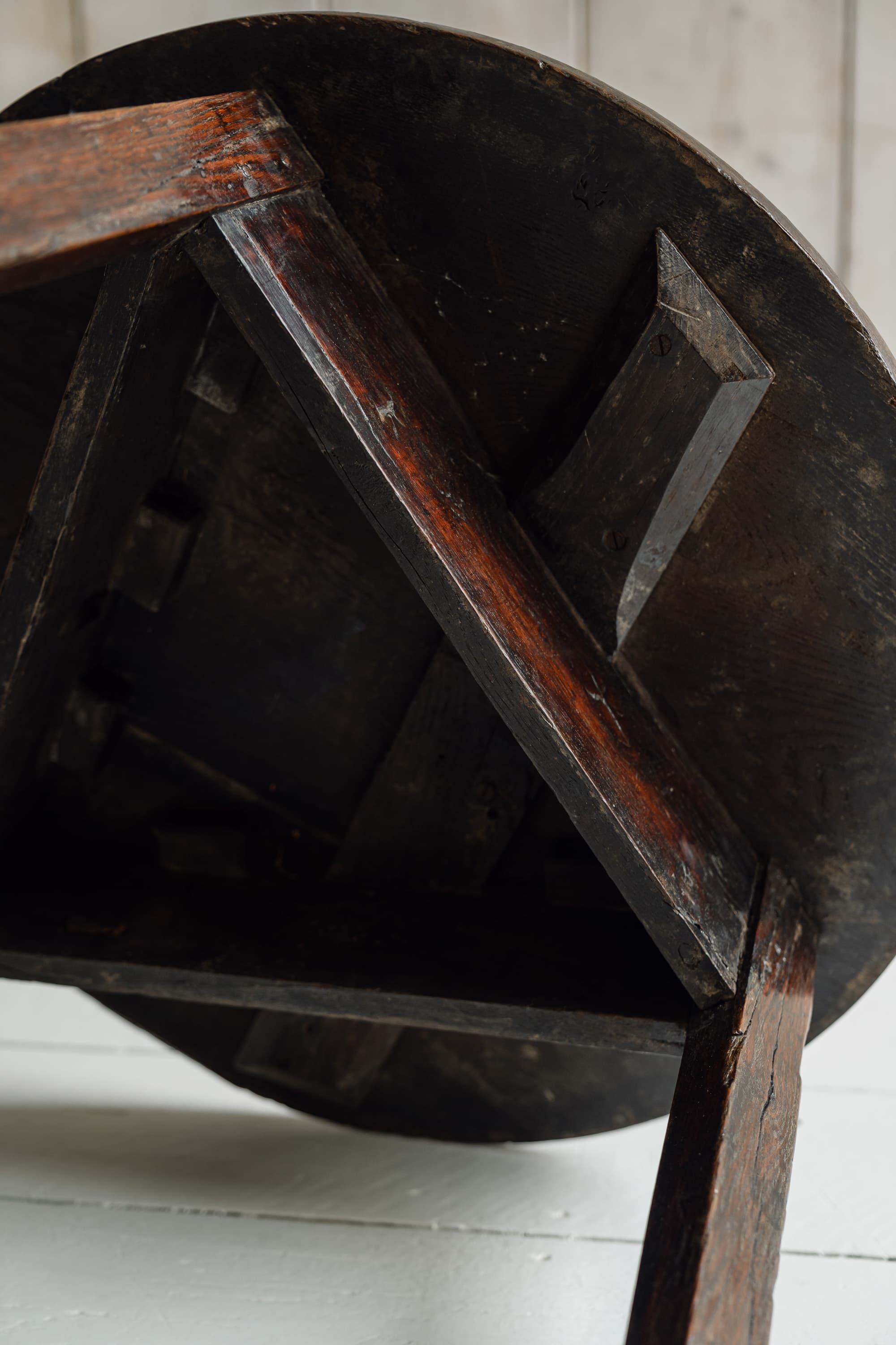 Exceptional Early Welsh Oak Cricket Table, c.1800