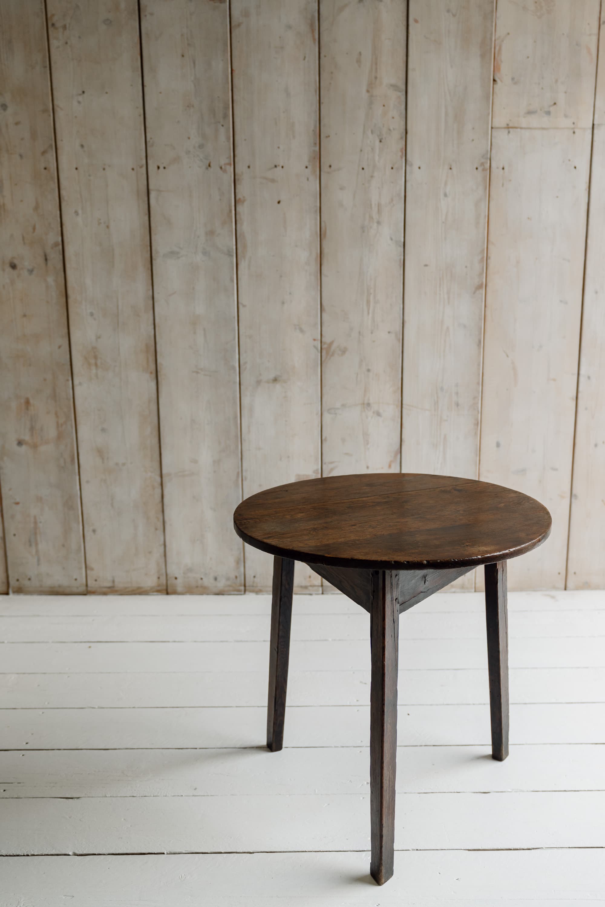 Exceptional Early Welsh Oak Cricket Table, c.1800
