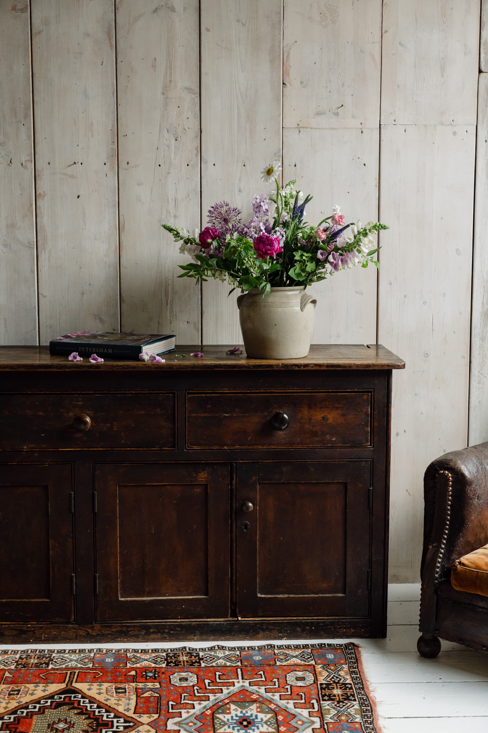 A Superb English West Country Pitch Pine Dresser Base, c.1850
