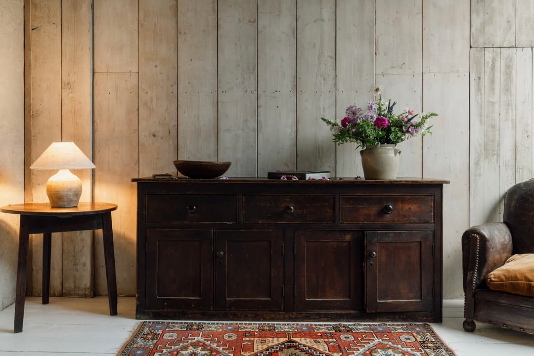 A Superb English West Country Pitch Pine Dresser Base, c.1850