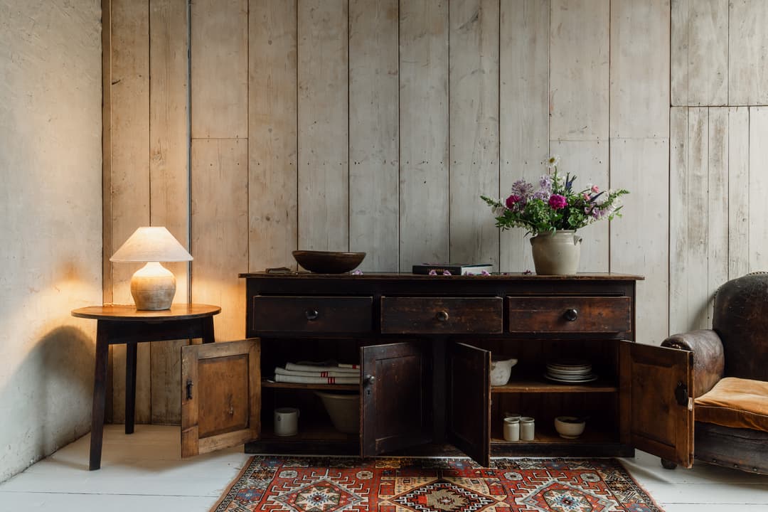 A Superb English West Country Pitch Pine Dresser Base, c.1850