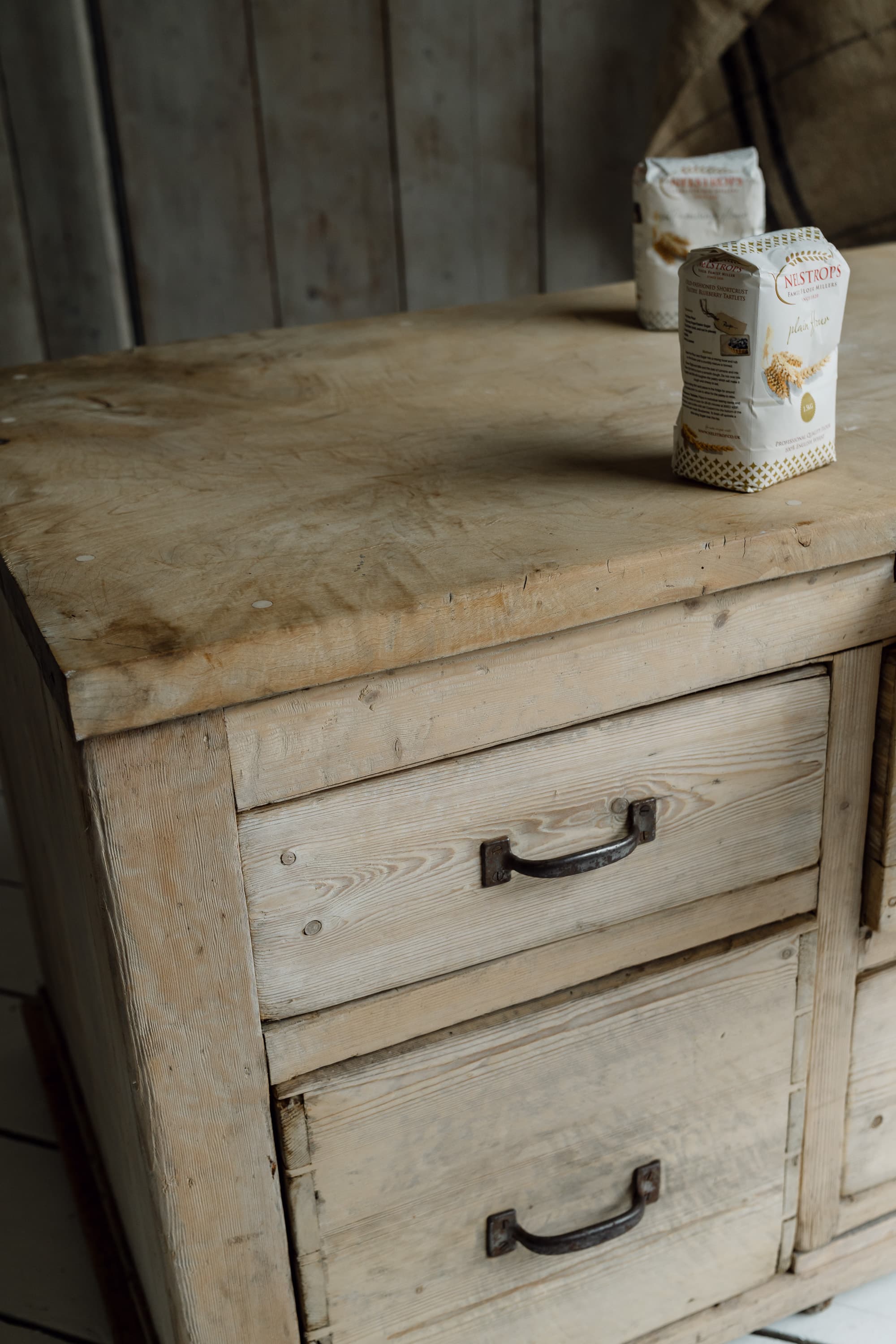 A Monumental Baker's Workbench with Sycamore Top, c.1900