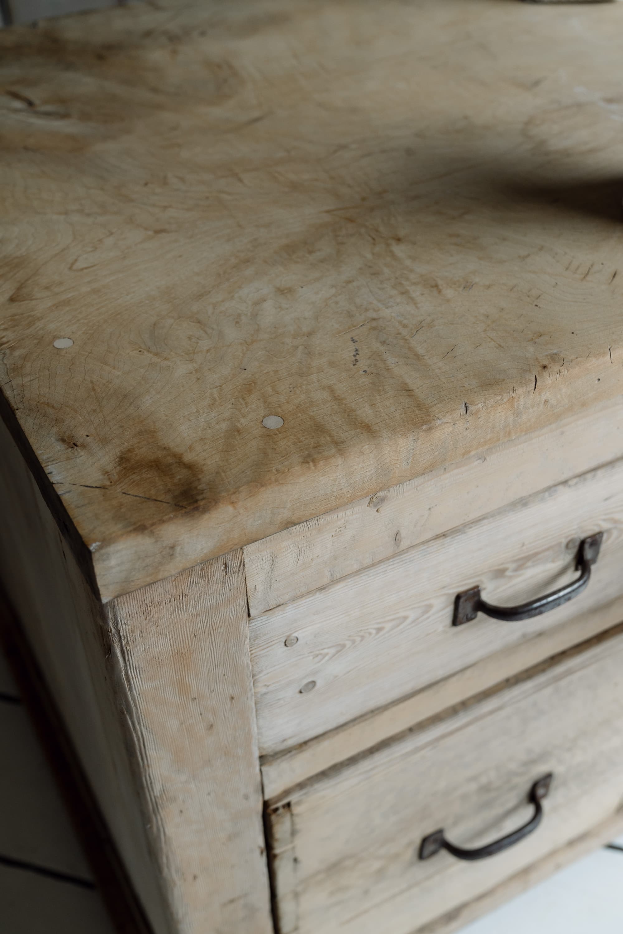 A Monumental Baker's Workbench with Sycamore Top, c.1900