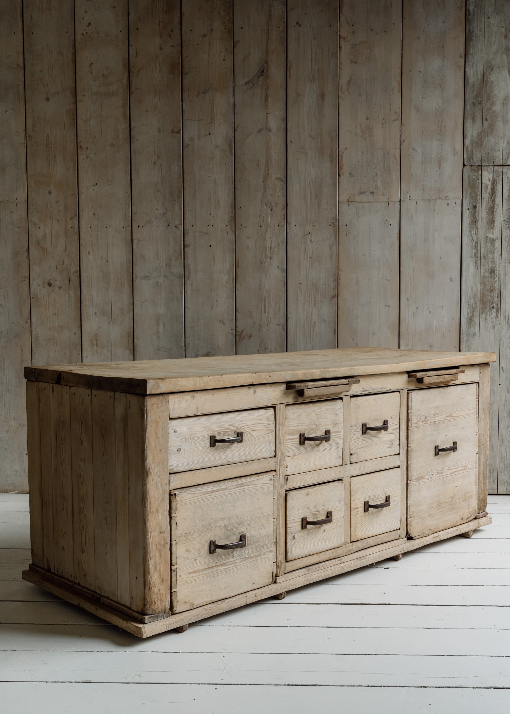 A Monumental Baker's Workbench with Sycamore Top, c.1900