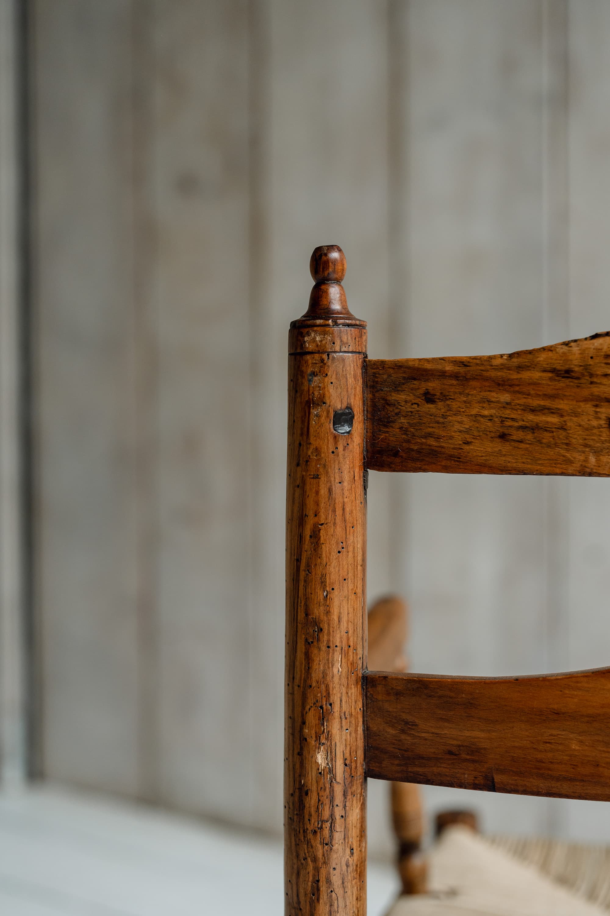 Charming French Fruitwood & Rush Country Bench, circa 1880