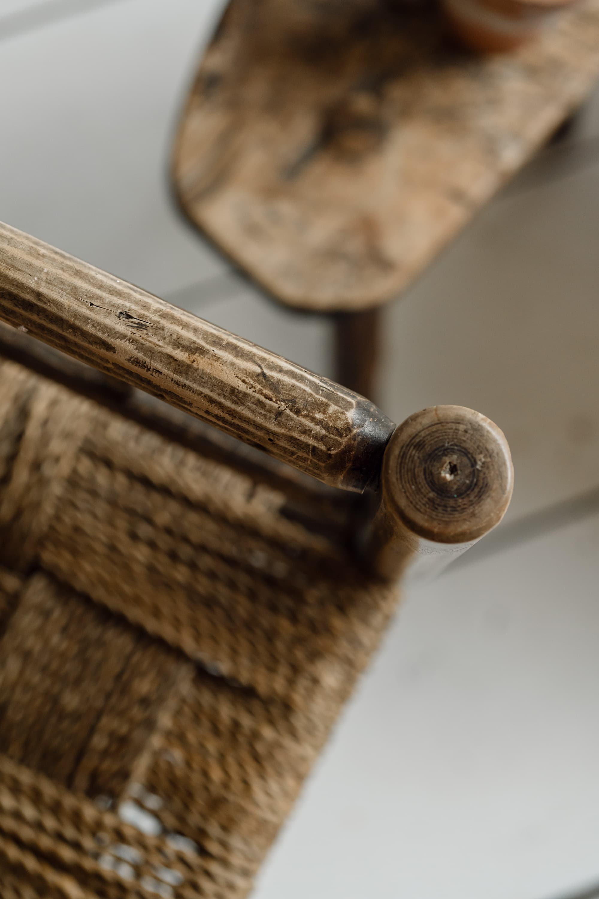 Pair of French Artisanal Woven Rope Lounge Armchairs, c.1950