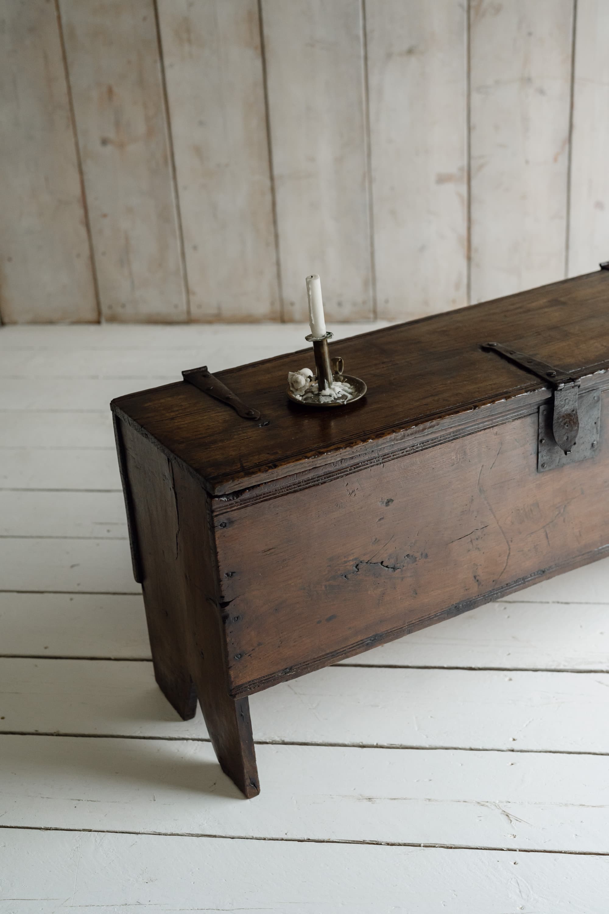 English Six-Plank Oak Coffer, Circa 1700