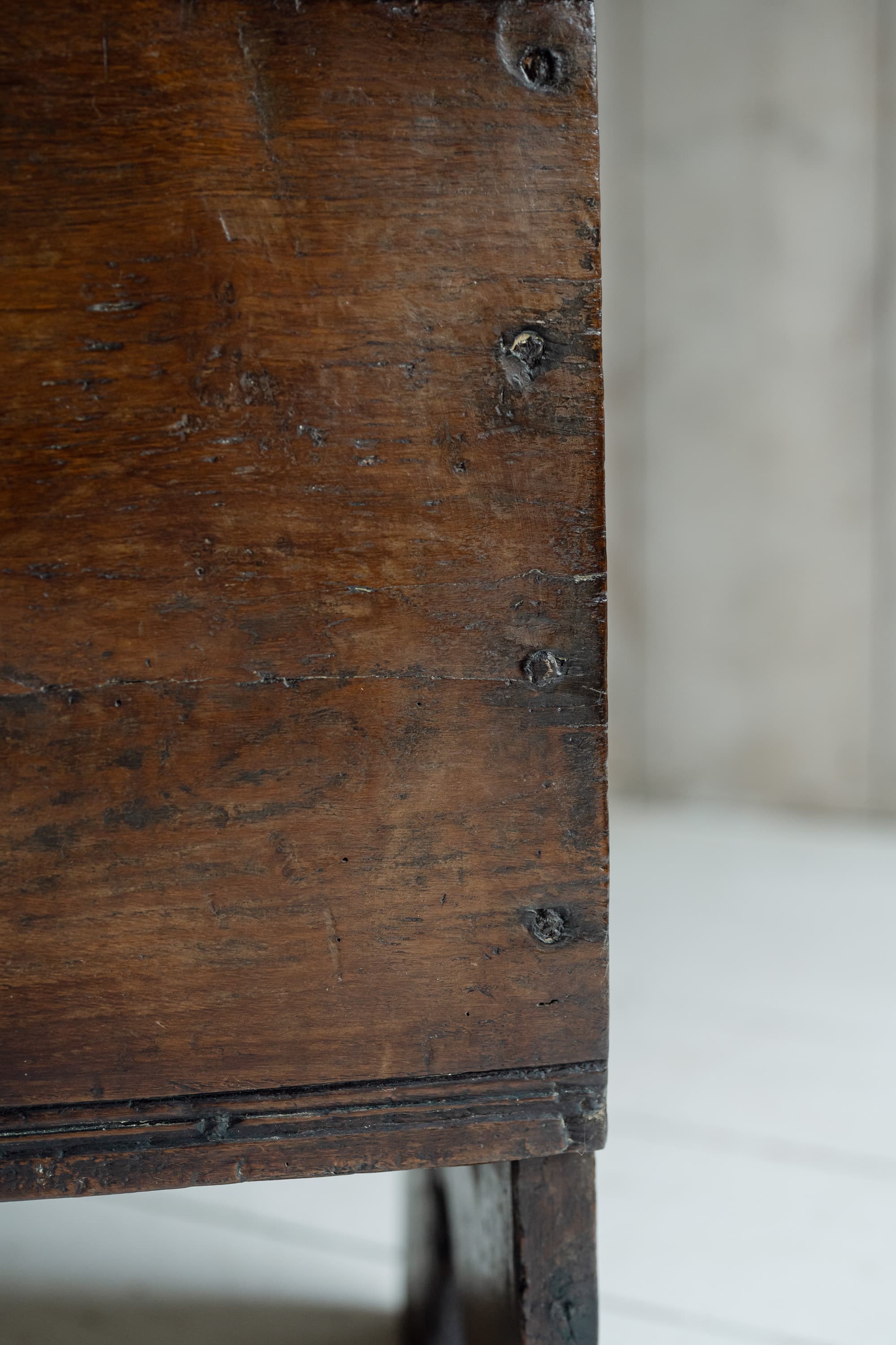English Six-Plank Oak Coffer, Circa 1700