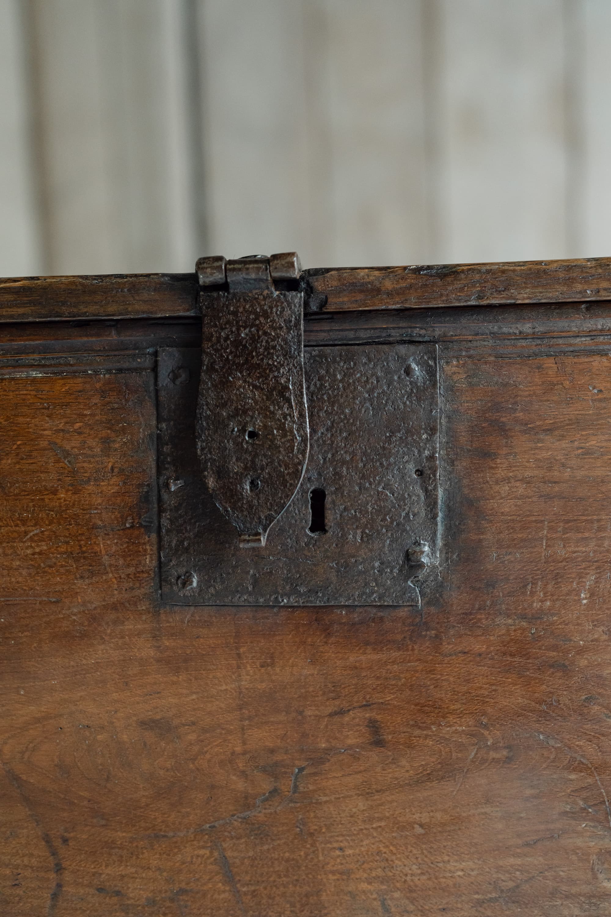 English Six-Plank Oak Coffer, Circa 1700