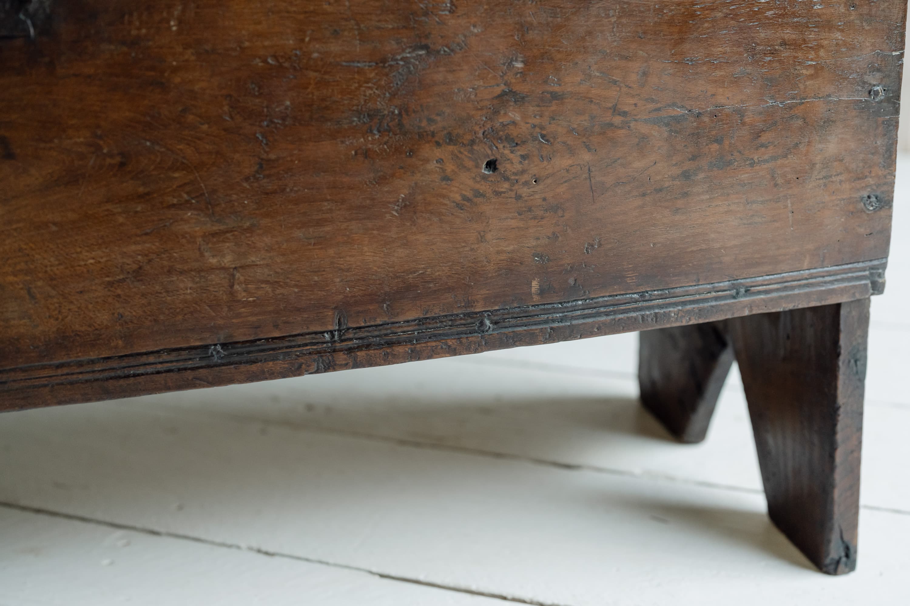 English Six-Plank Oak Coffer, Circa 1700