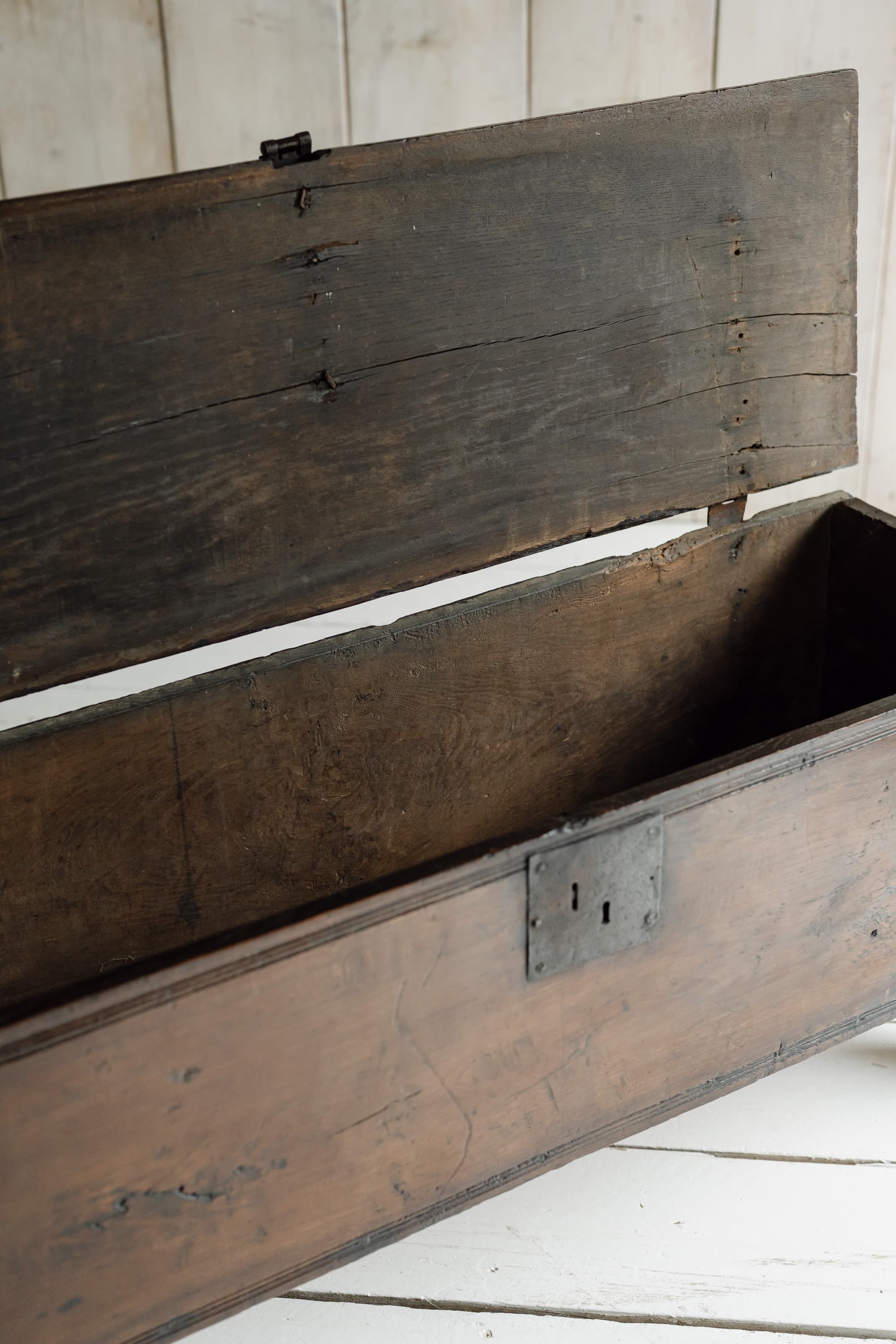 English Six-Plank Oak Coffer, Circa 1700