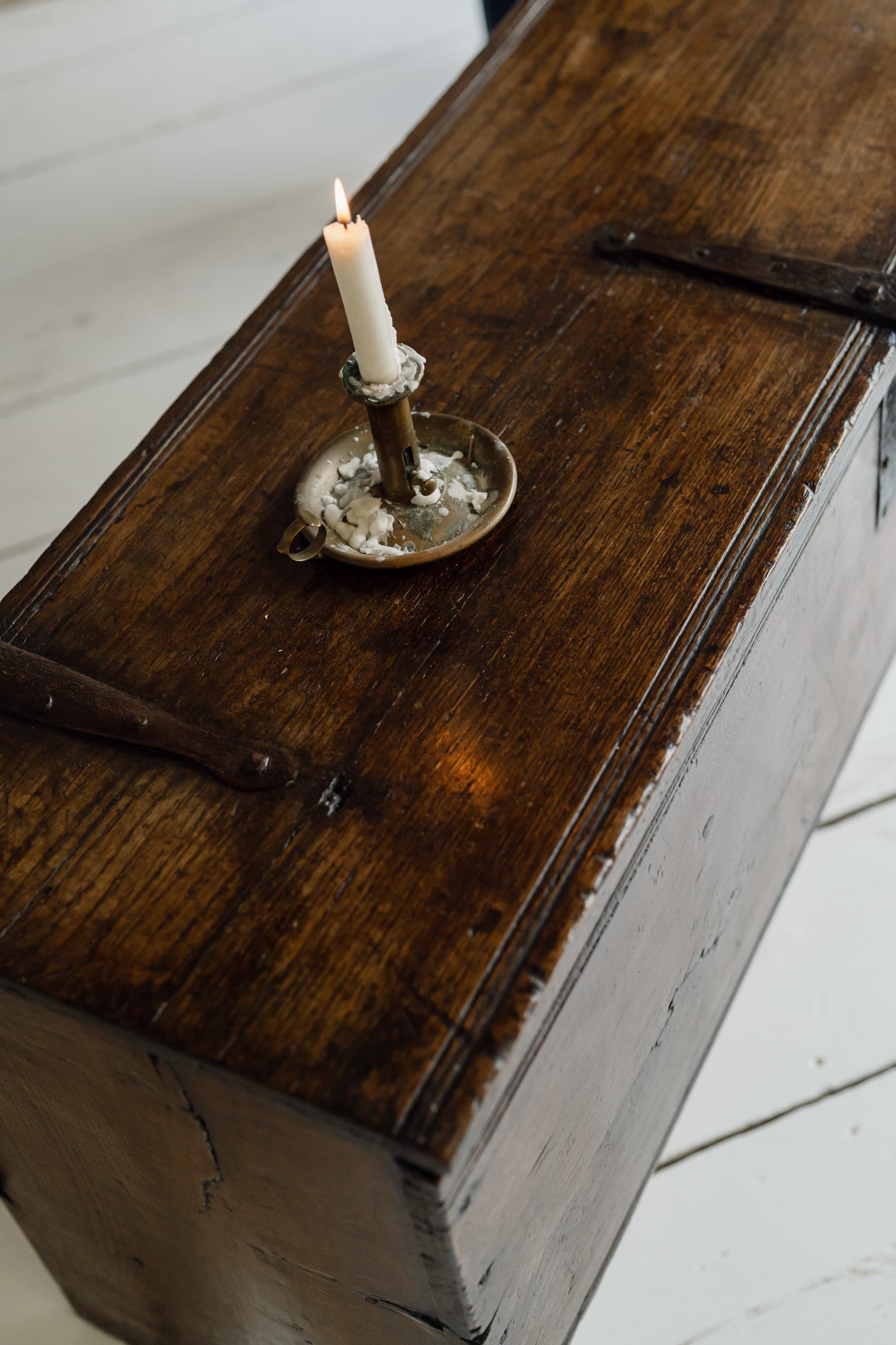 English Six-Plank Oak Coffer, Circa 1700
