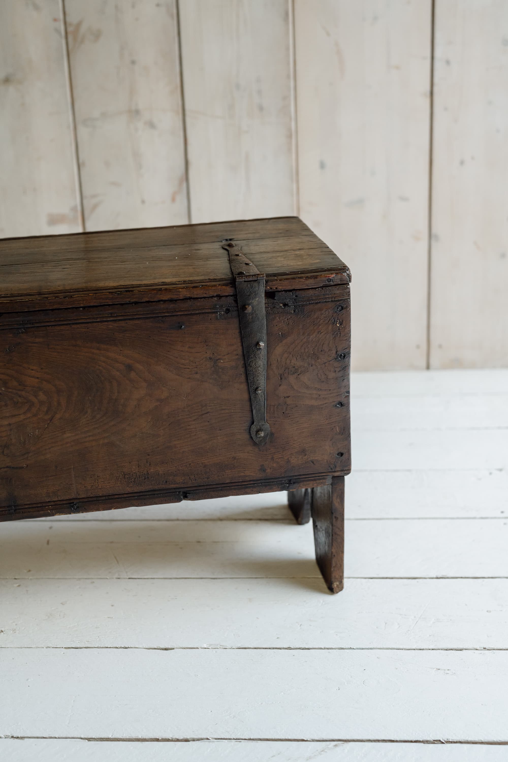 English Six-Plank Oak Coffer, Circa 1700