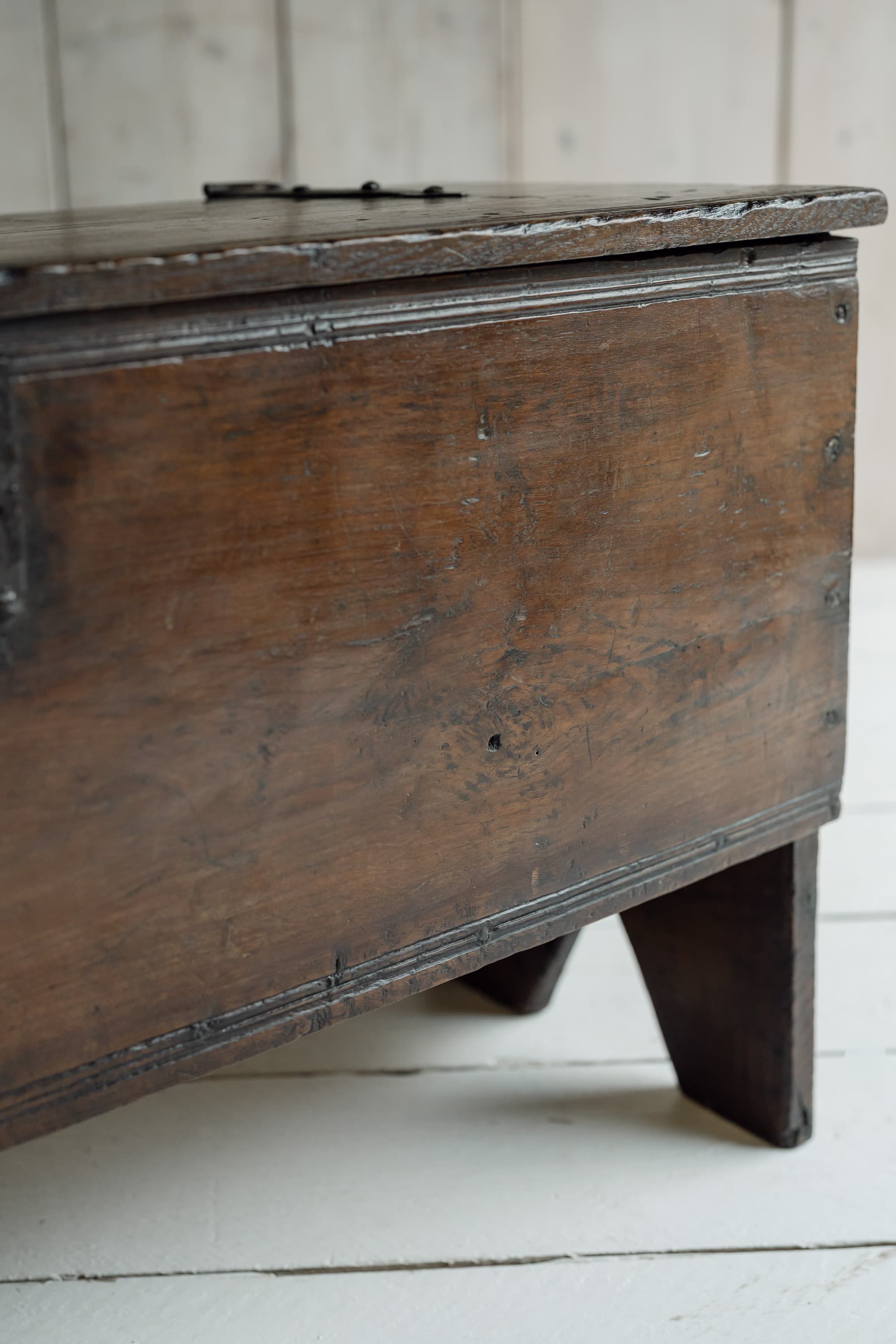 English Six-Plank Oak Coffer, Circa 1700