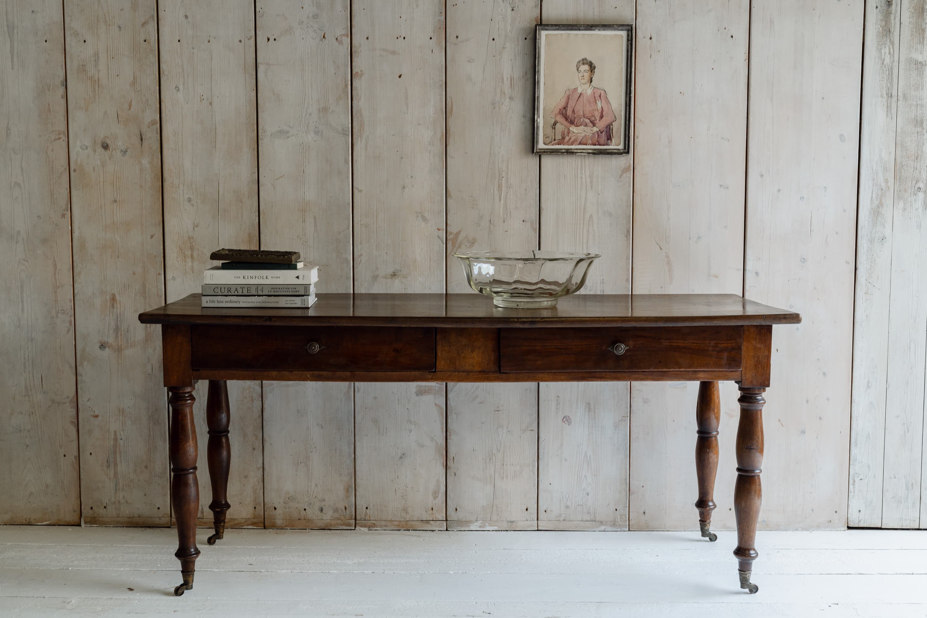Fine Italian Walnut Console / Serving Table, Circa 1840-1860