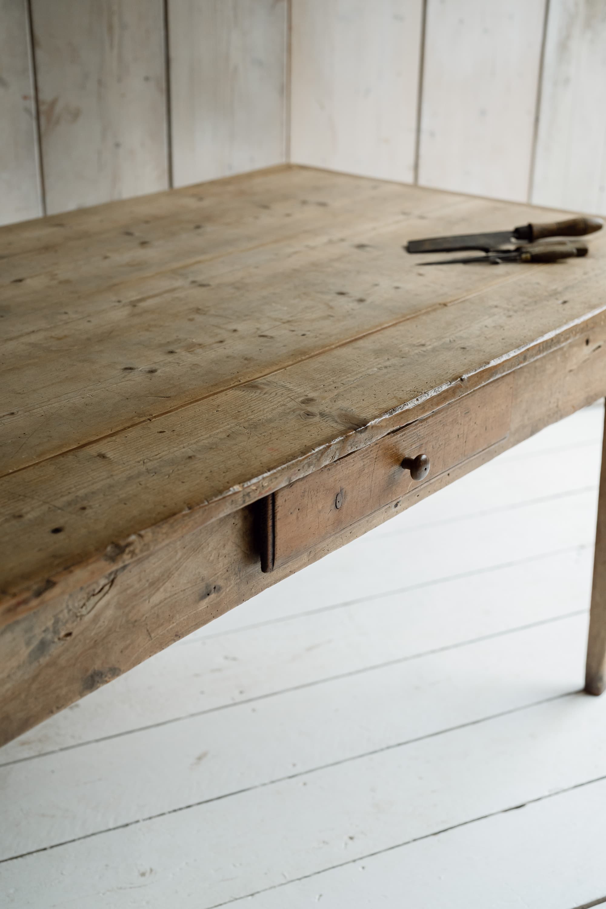 Large Italian Pine Framhouse Table, c.1880