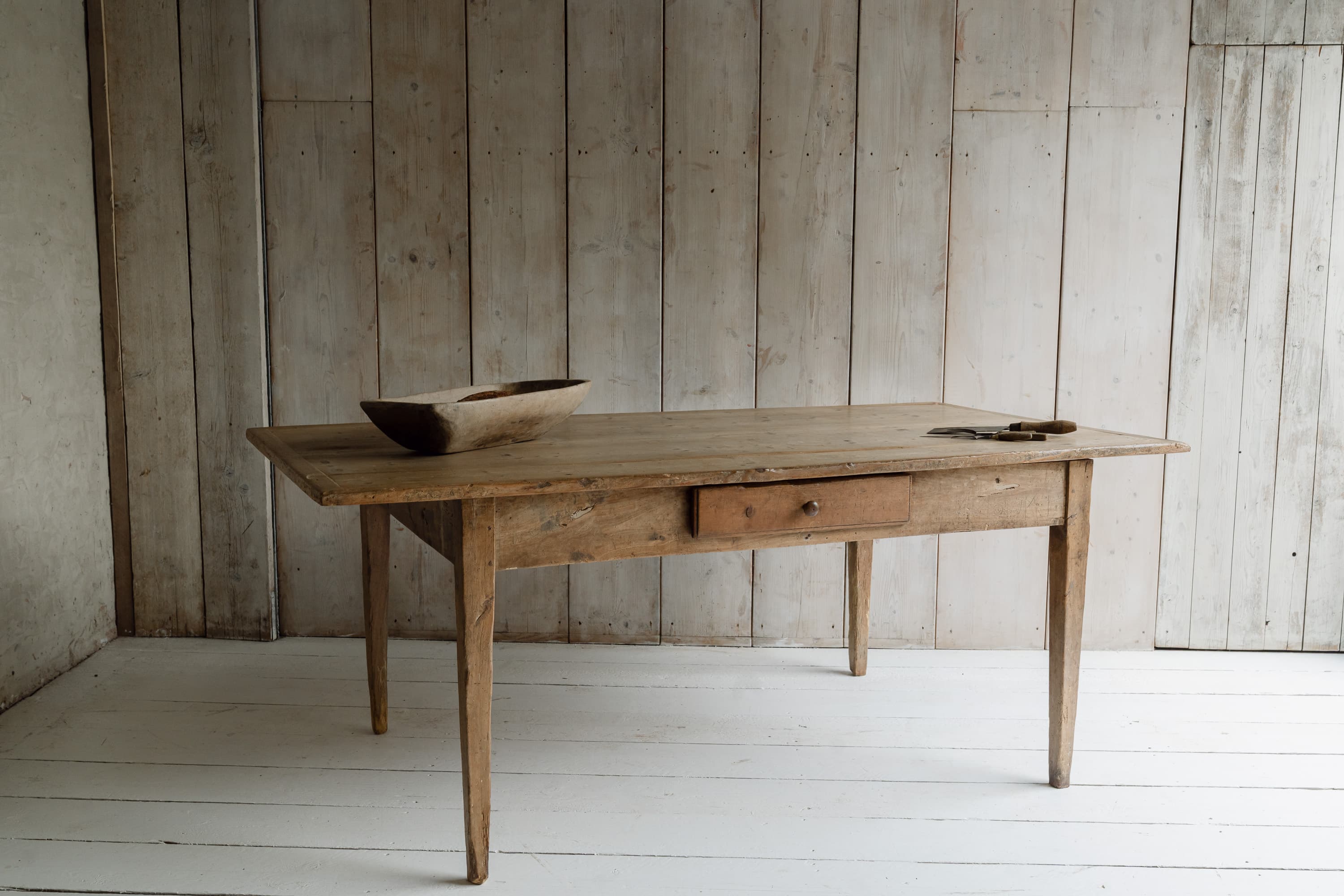 Large Italian Pine Framhouse Table, c.1880