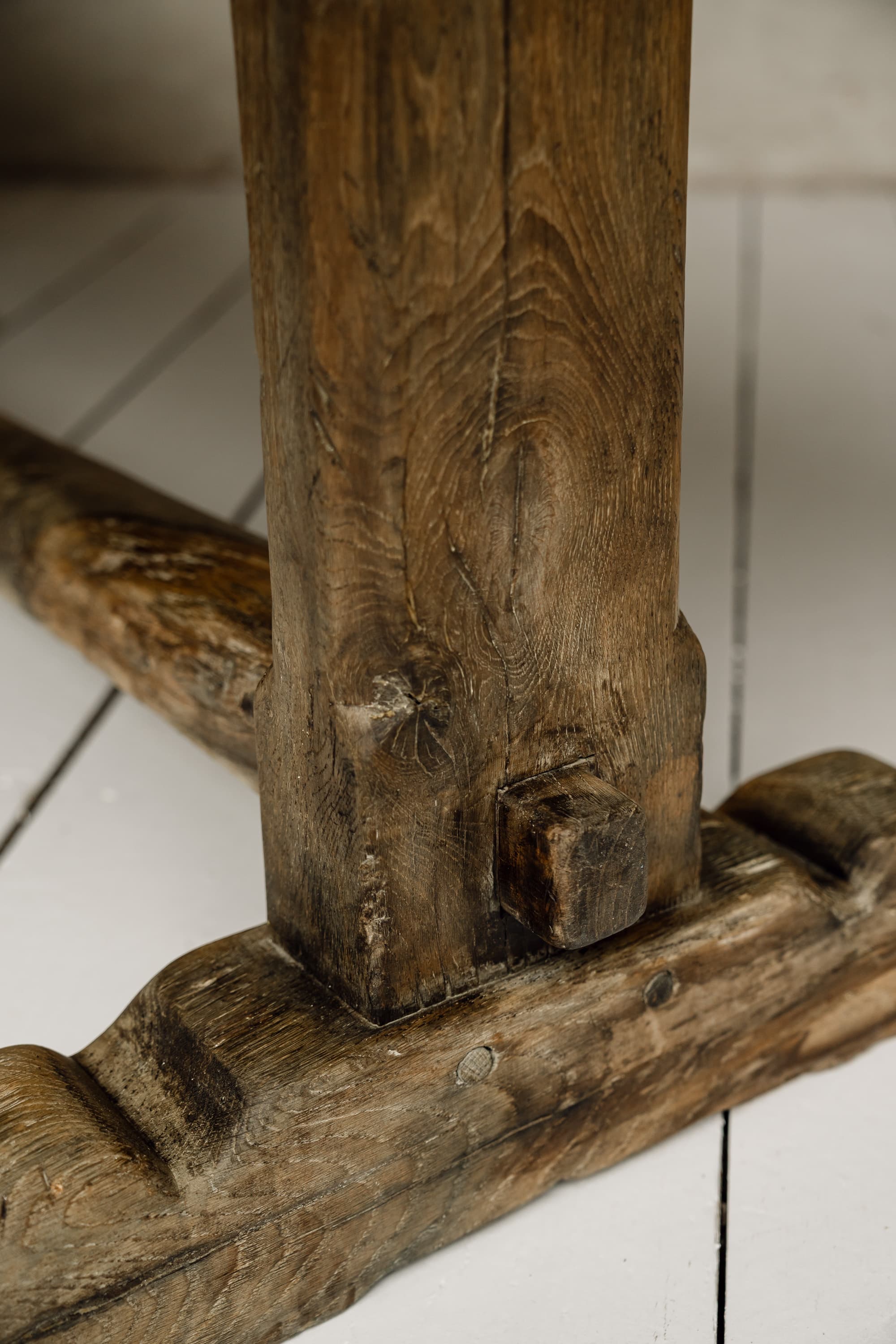 Rare Italian Monoxyl Oak Table, 18th Century