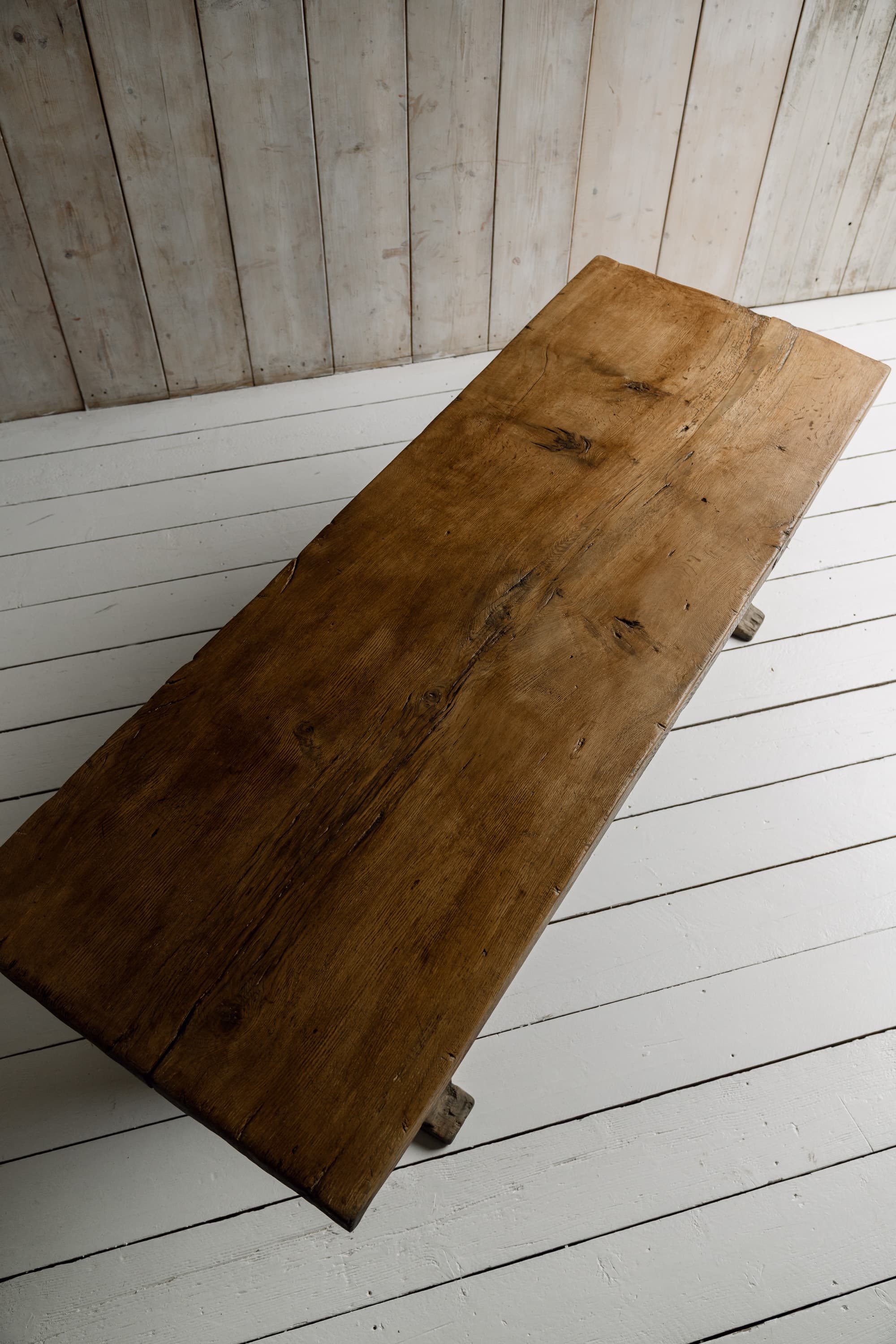 Rare Italian Monoxyl Oak Table, 18th Century